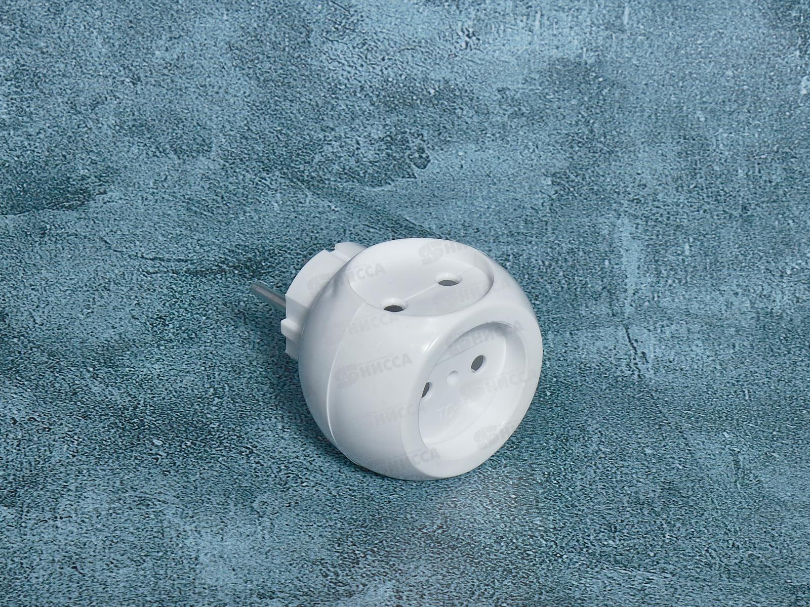 Тройник Rexant  6А 220В белый &quotшар&quot, 11-1063 *1/50