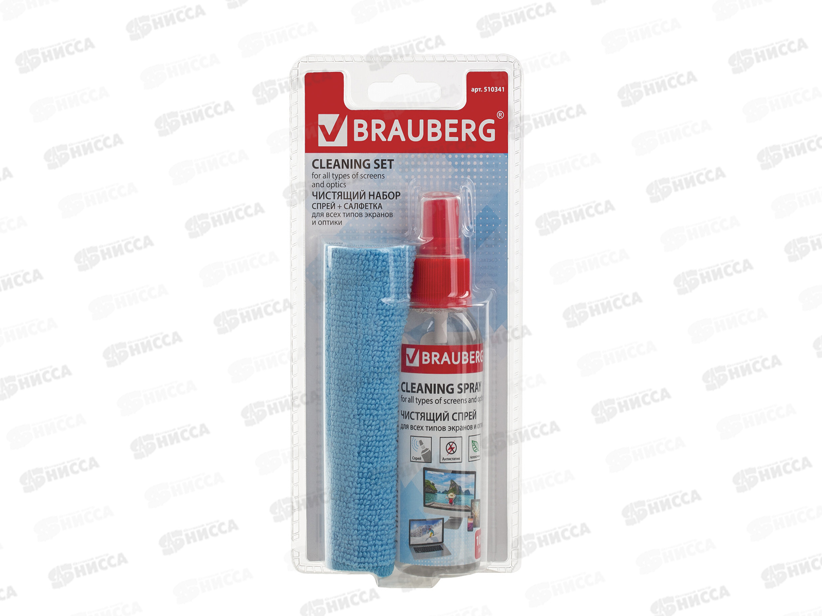 Чистящий набор BRAU для экранов и оптики,салфетки и спрей,510341