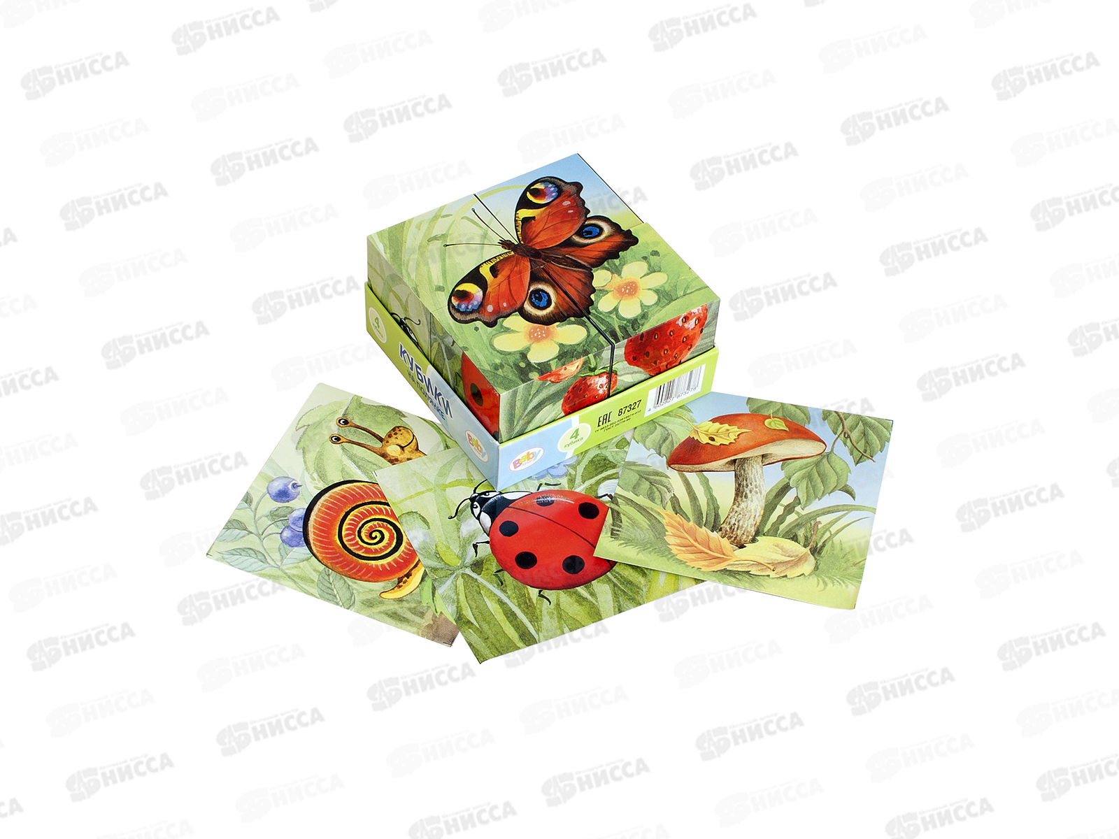 Кубики 87327 4 кубика Baby Step "На полянке"  *18