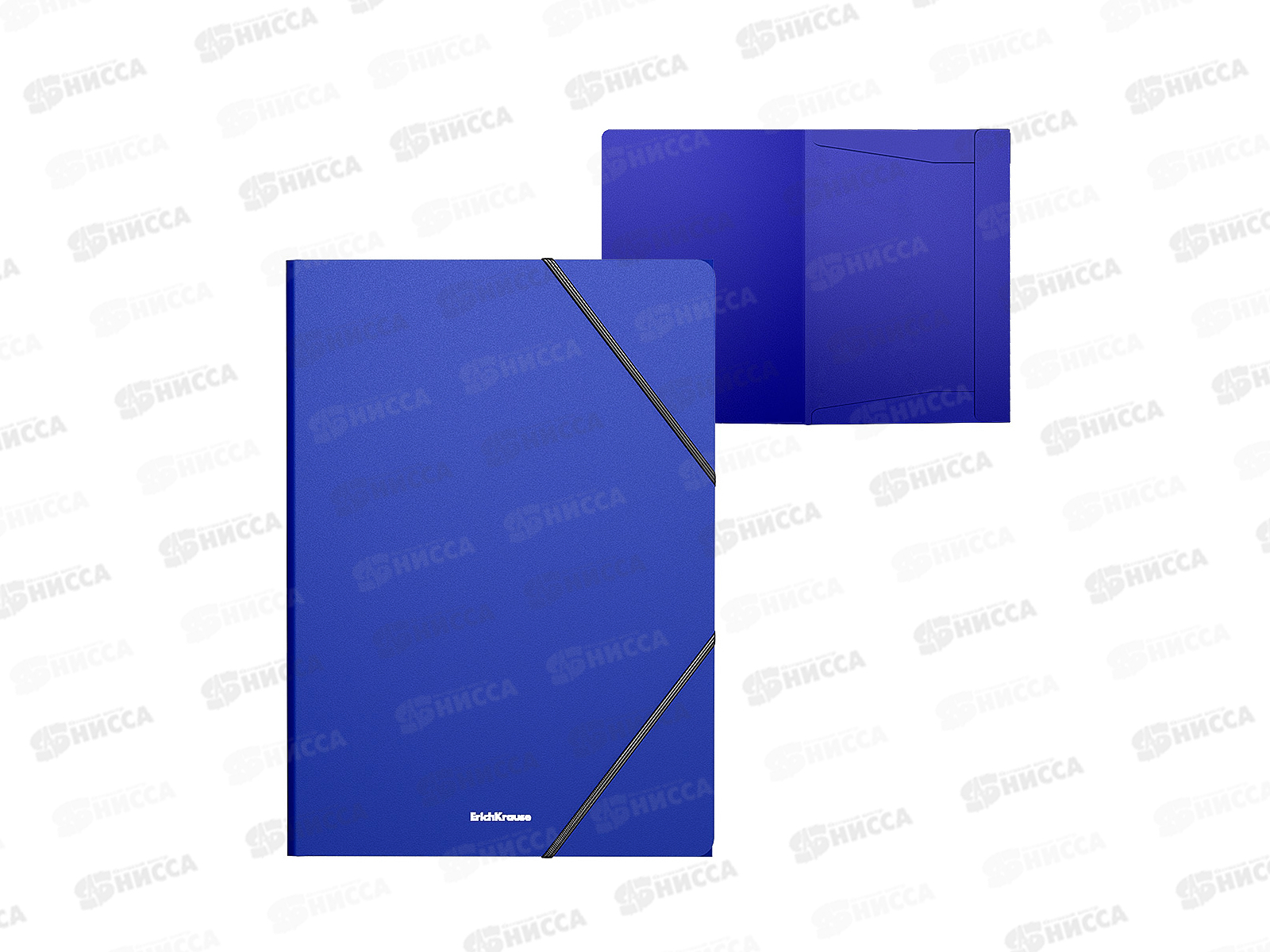 Папка для бумаг на резинке EK А4 Matt Classic синий 53322