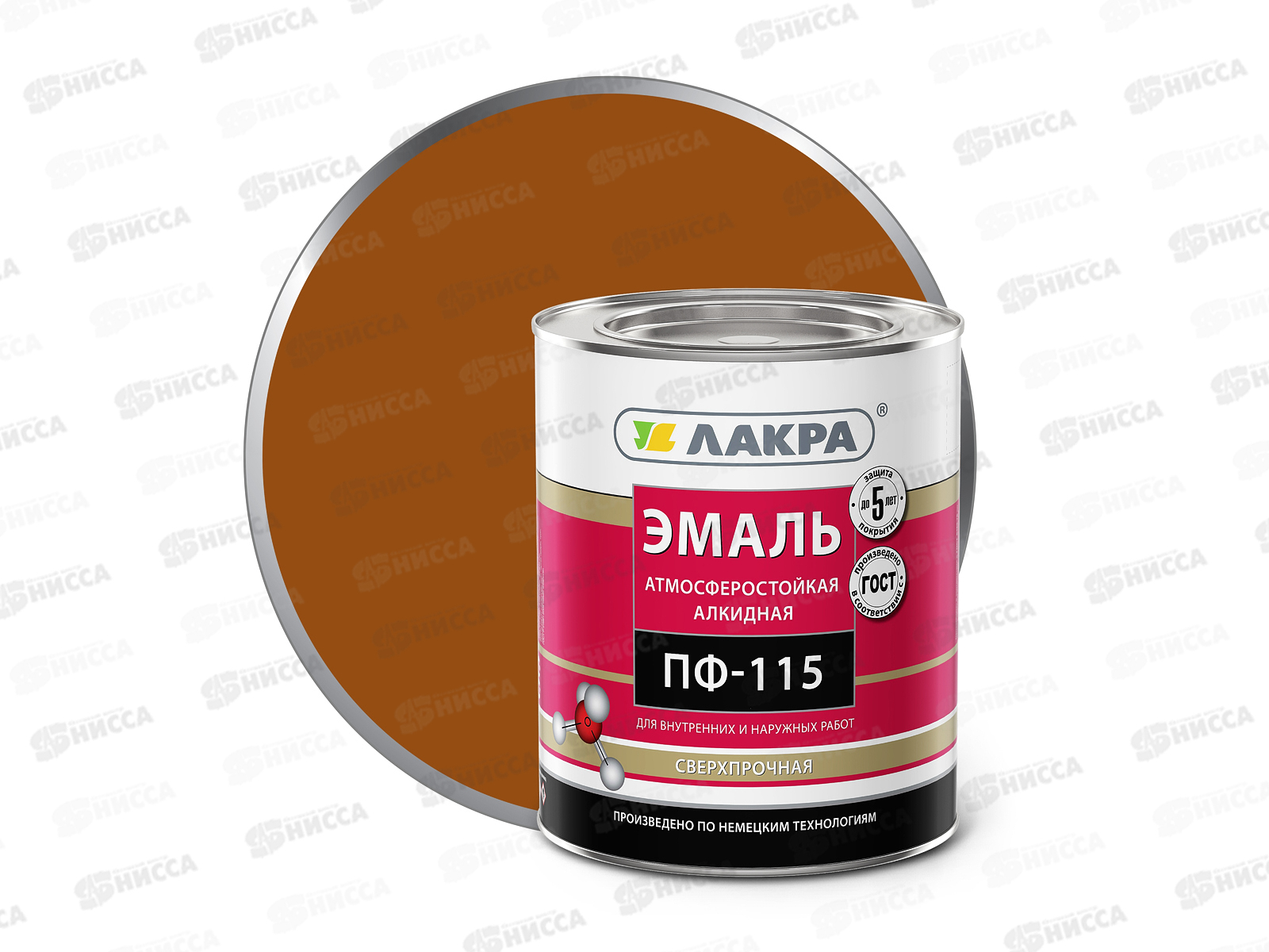 ЭМАЛЬ ЛАКРА ПФ-115 Коричневый 2,8кг *3