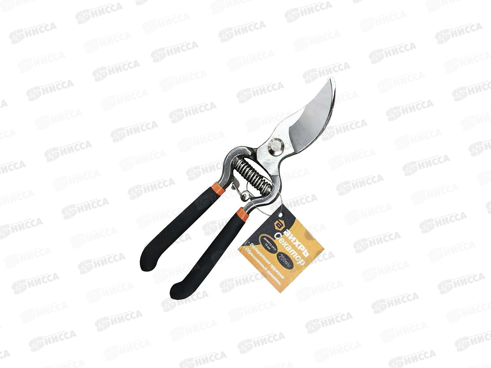 Секатор садовый 200мм, возвратная пружина, обрезиненные ручки, 73/7/3/1