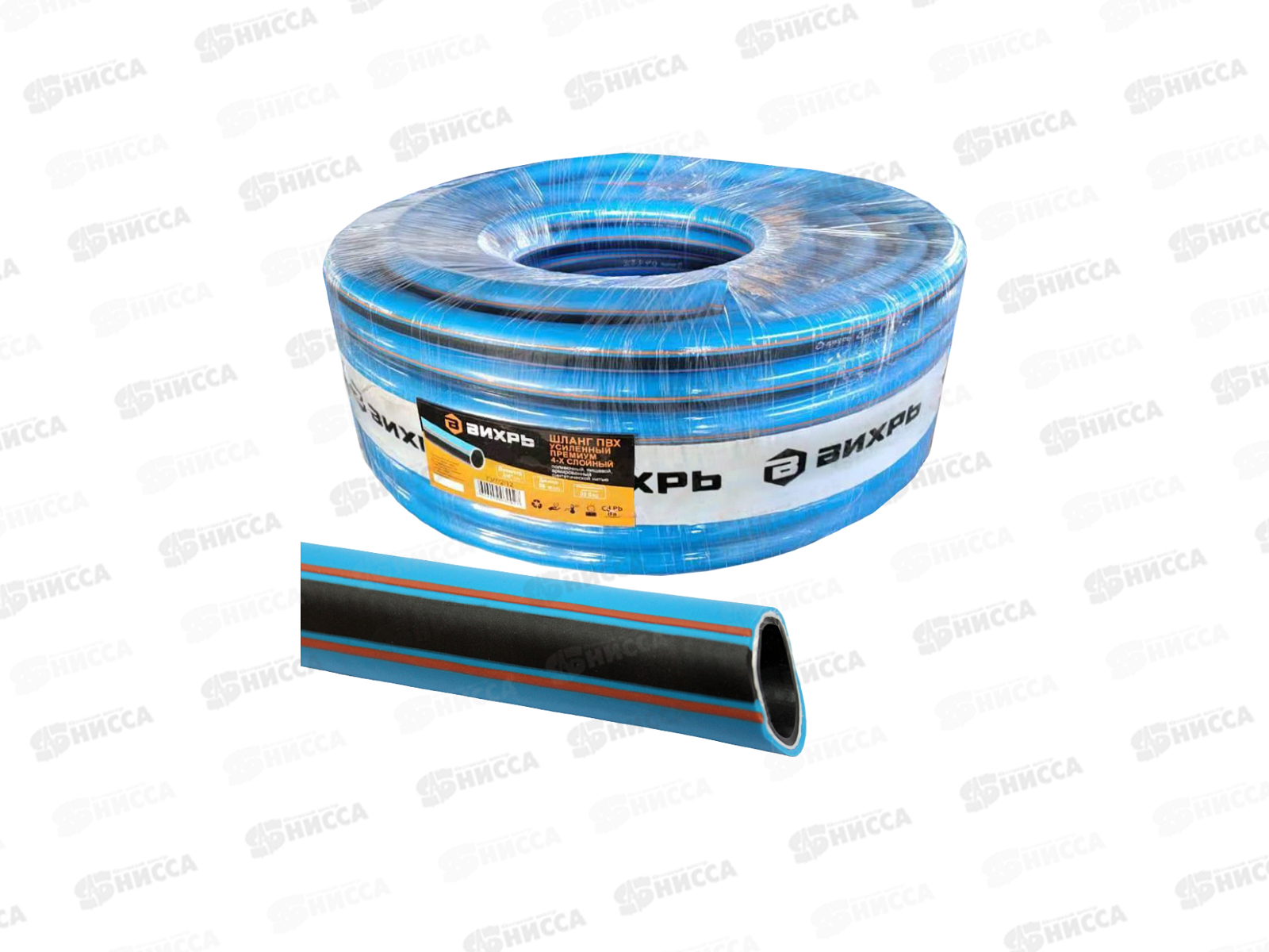 Шланг поливочный  ПВХ усиленный премиум, 5-тислойный  3/4, 25м чёрно-зеленый