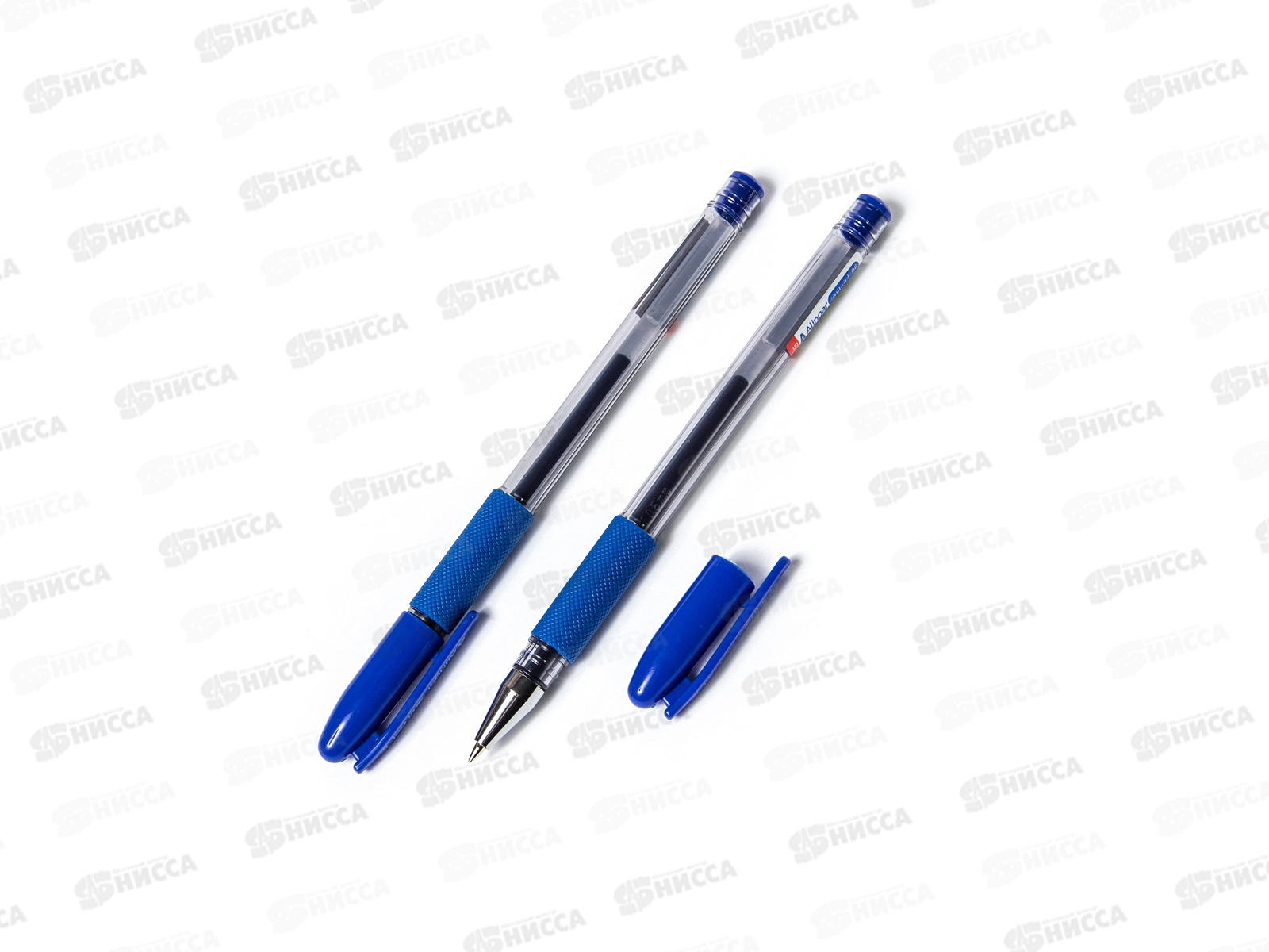 Ручка гелевая  Alingar синяя SOFT GEL, 0.6мм, прозрачная пластиковый корпус AL4485*12