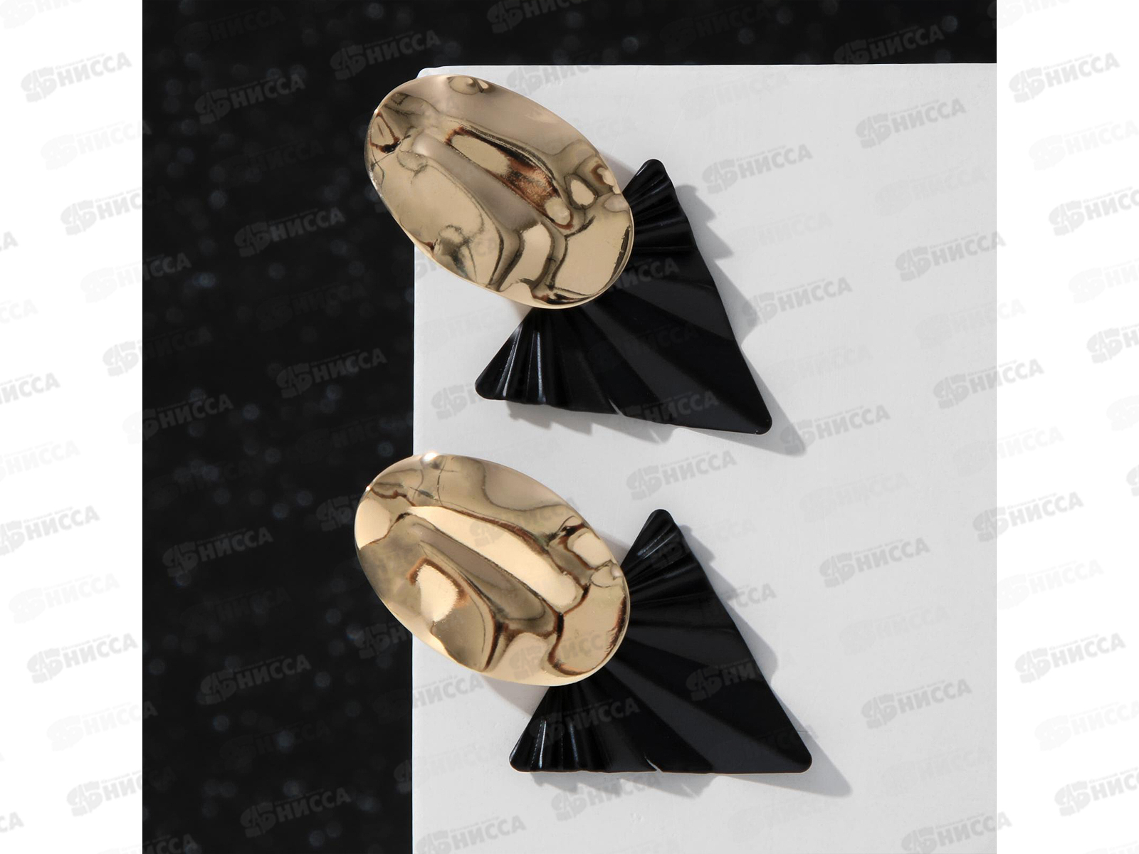 Серьги металл &quotТренд&quot овал и треугольник 5353637