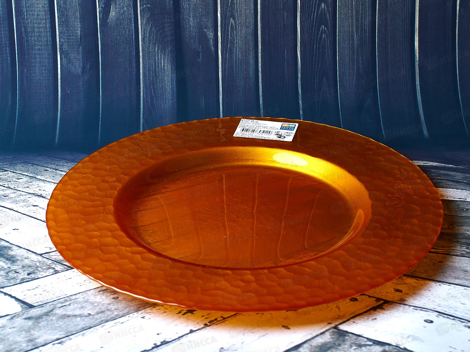 Блюдо 83-010-35 Фишер прозрачное, крашенное,золотой металлик 4840159316