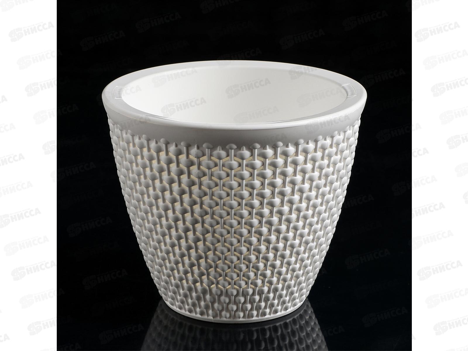 Кашпо &quotРотанг&quot 1,6л Белый/белый КШ-6467 *20