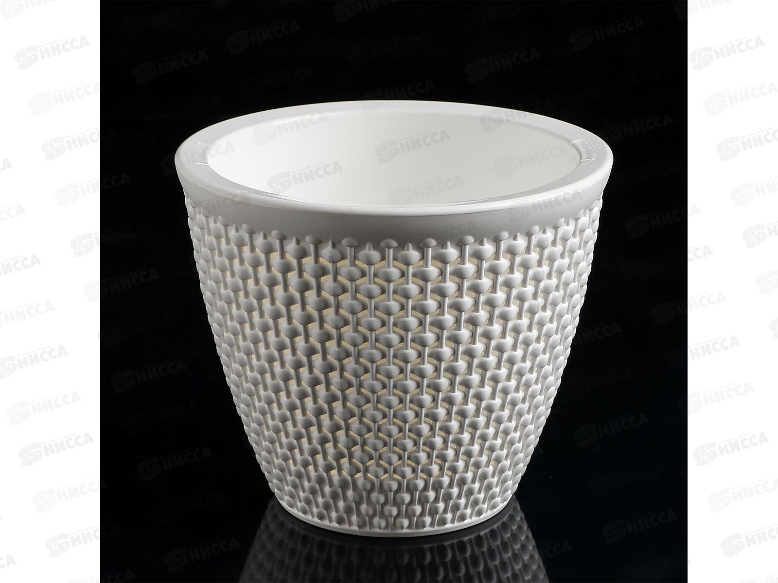 Кашпо &quotРотанг&quot 2,25л Белый/белый КШ-7942  *16