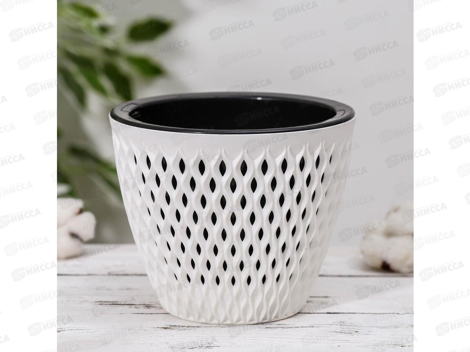 Кашпо &quotВерсаль&quot 1,6л Белый/черный КШ-9012 *20