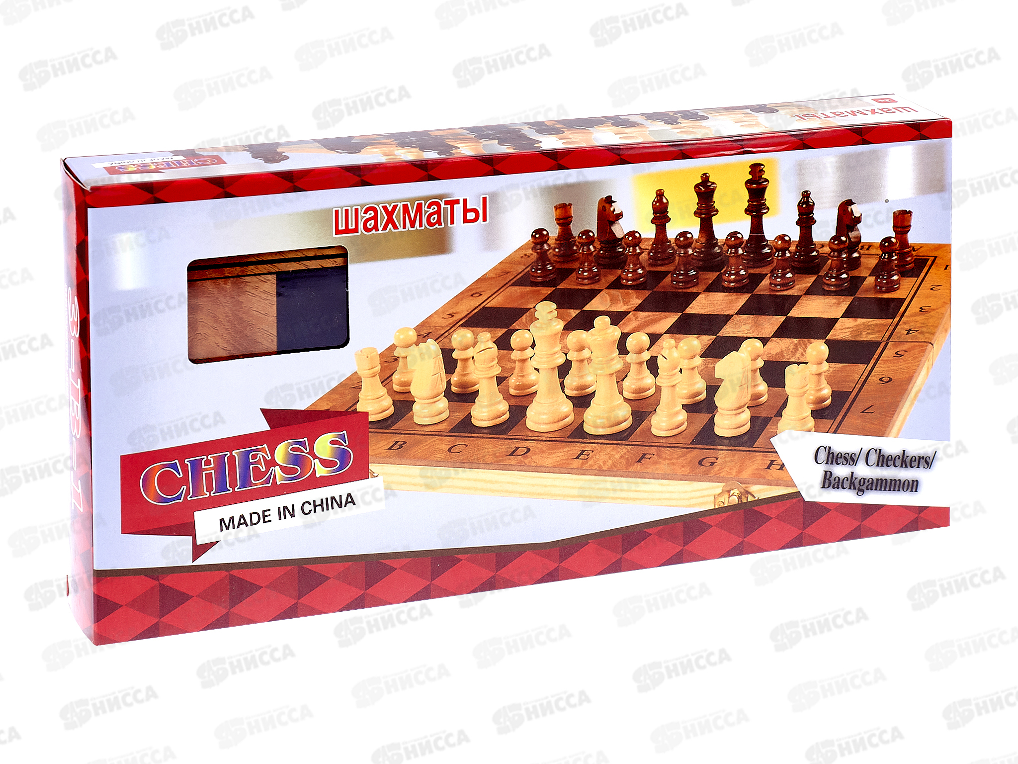 Набор игр 3в1 (шашки,шахматы,нарды) пластиковая доска (056462)  *36