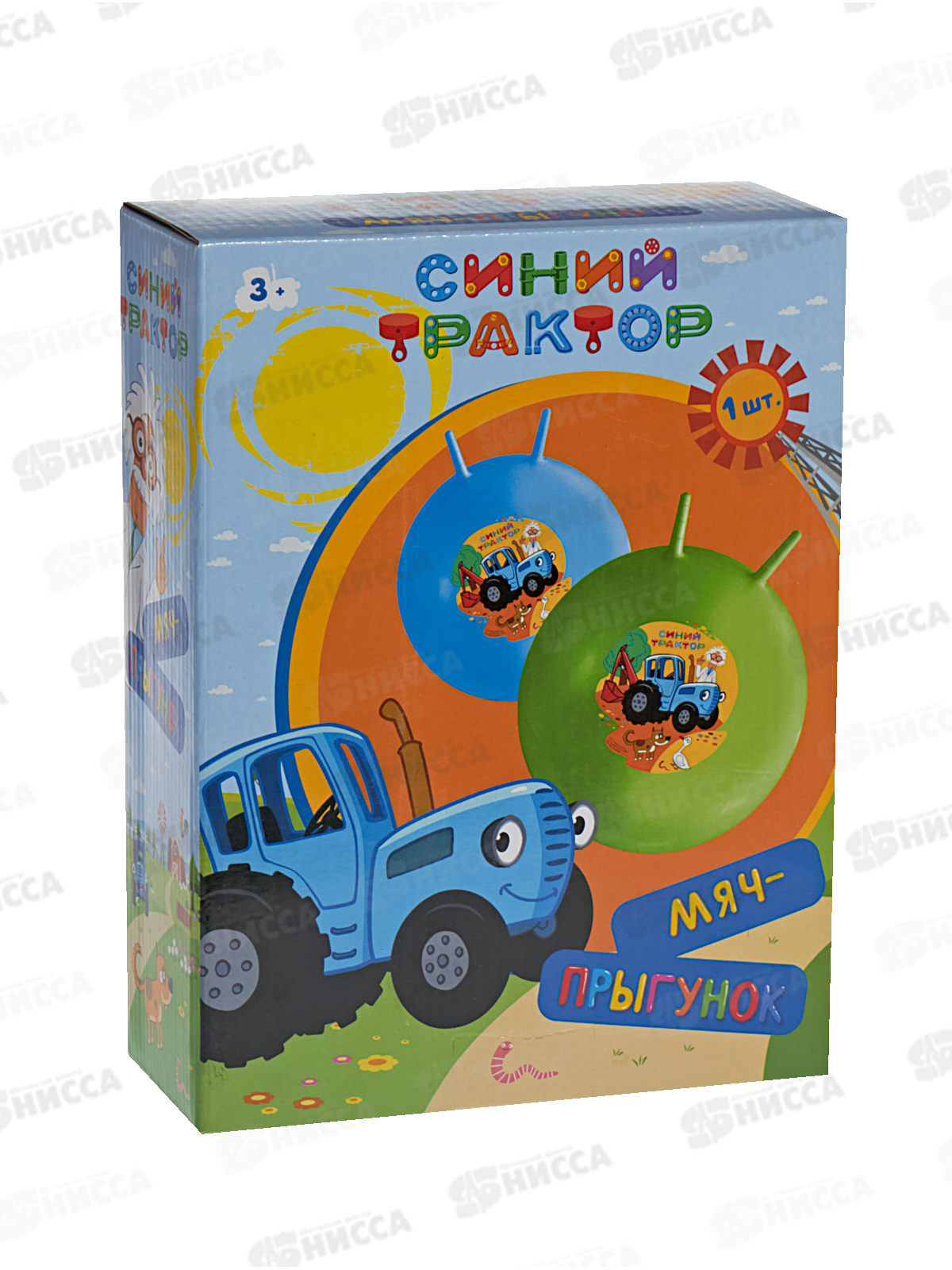 Мяч &quotИГРАЕМ ВМЕСТЕ&quot &quotСиний трактор&quot 45см с рожками SJ-18(BTR)