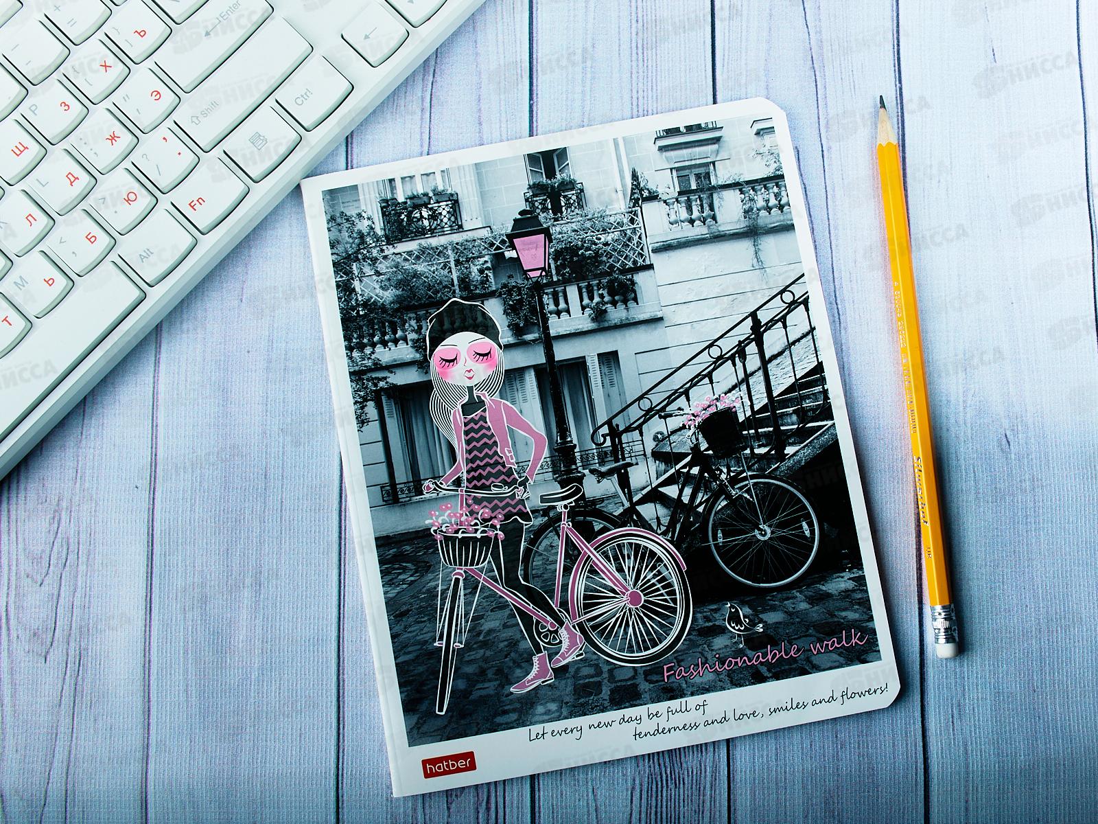 Тетрадь 48листов клетка Hatber Модная прогулка, 5диз *5/100