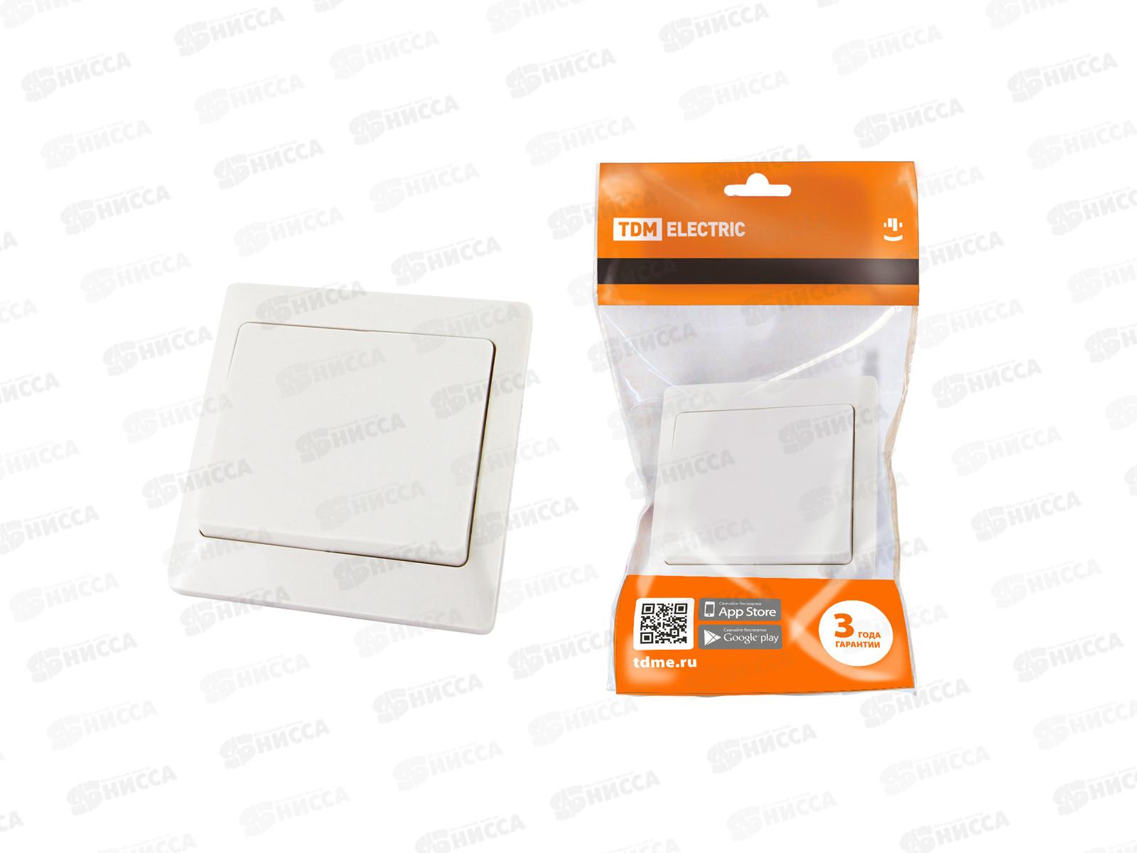 Выключатель TDM 1-клавиша скрытая установка, 10А белый &quotИльмень&quot, 0001