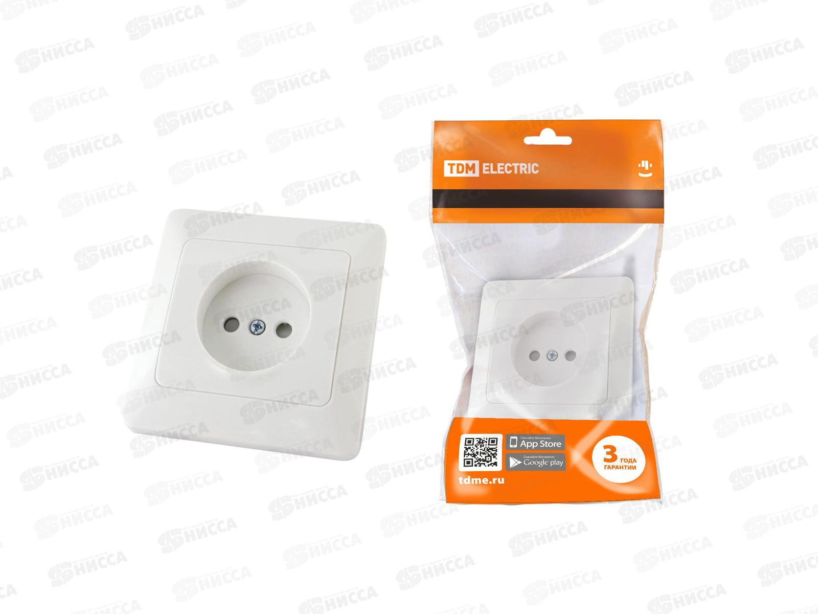 Розетка TDM cкрытая установка, 10А с защитными шторками, белый, &quotИльмень&quot, 0013 *10