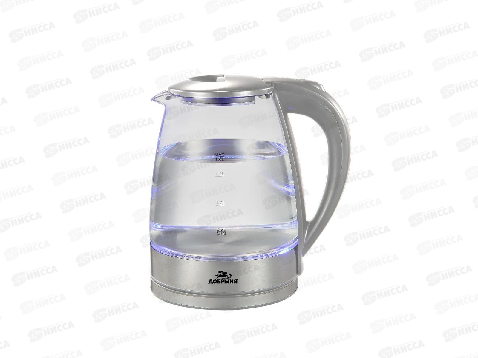 Чайник электрический DO-1253G 1800Вт 1,8л стекло серый Добрыня