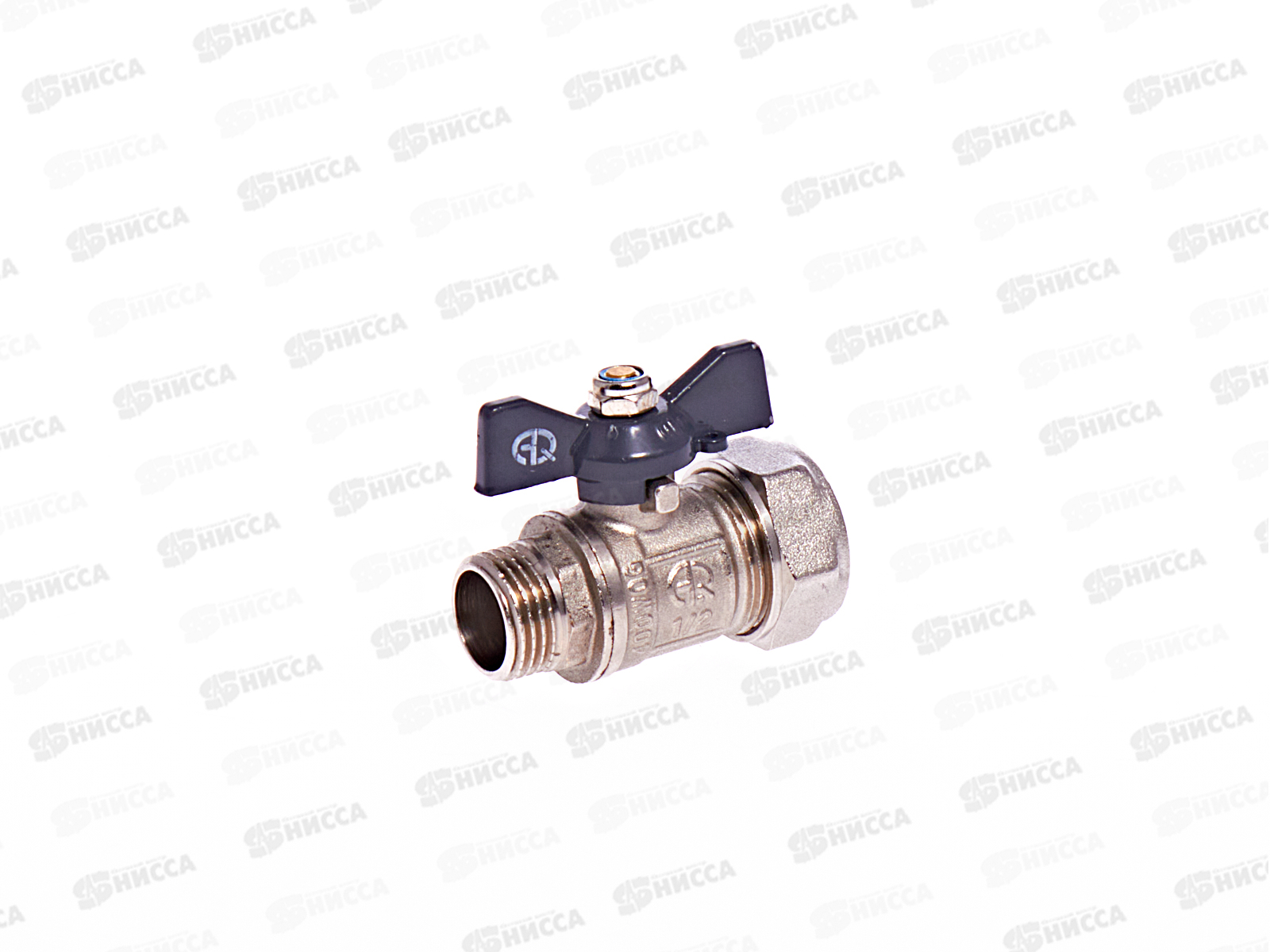 Кран шаровый для метало/пластиковых труб М 1/2*20 В штуцер-цанга бабочка, Aqualink, 02430 *10/100