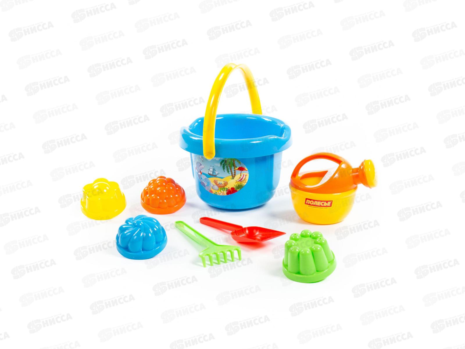 Набор песочный №209, 4405 (ведро большое+лопатка+грабельки+4формочки+лейка малая) *20