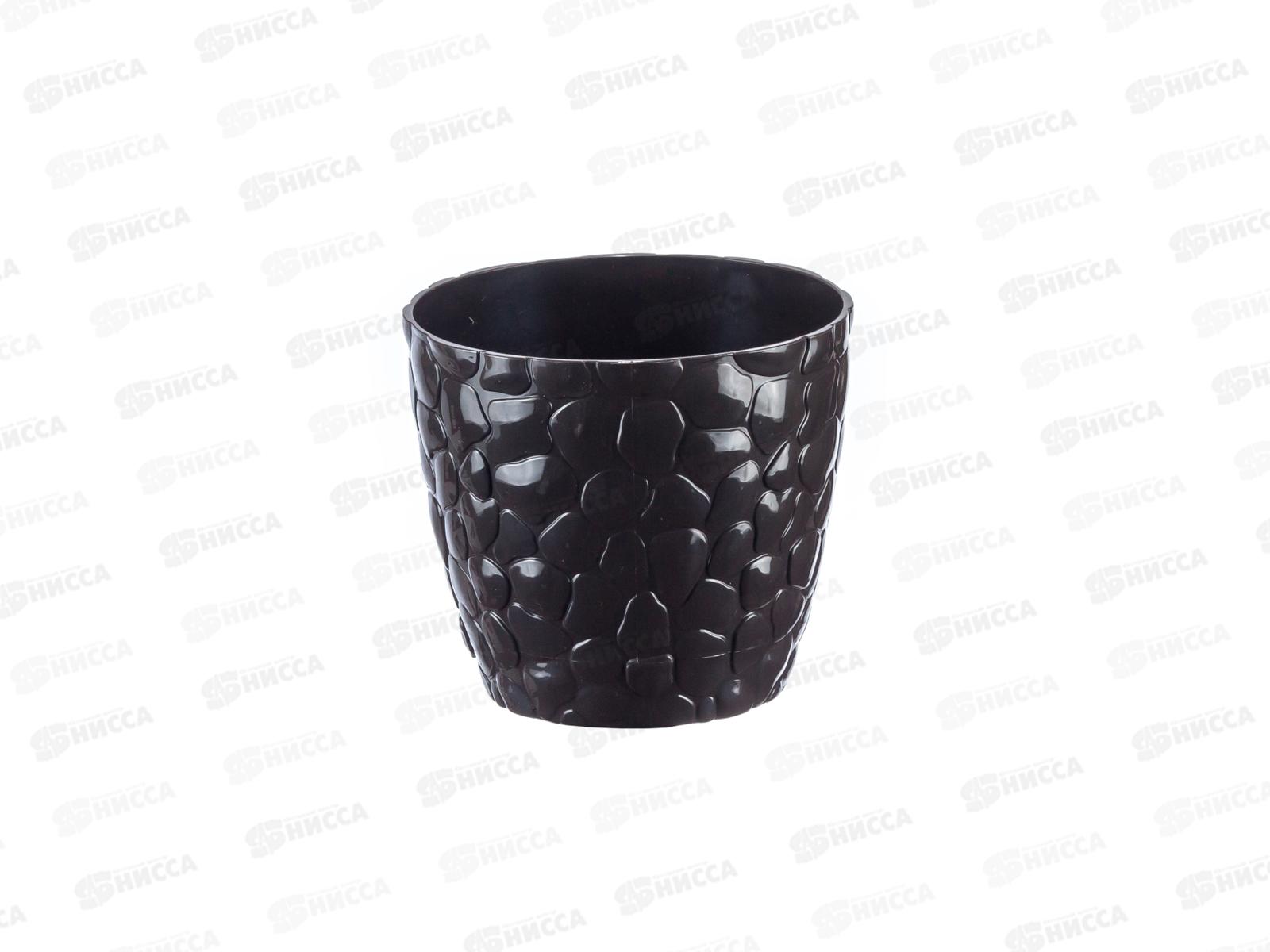 Кашпо КАМНИ D260мм 8л Коричневый ротанг М3171 *12