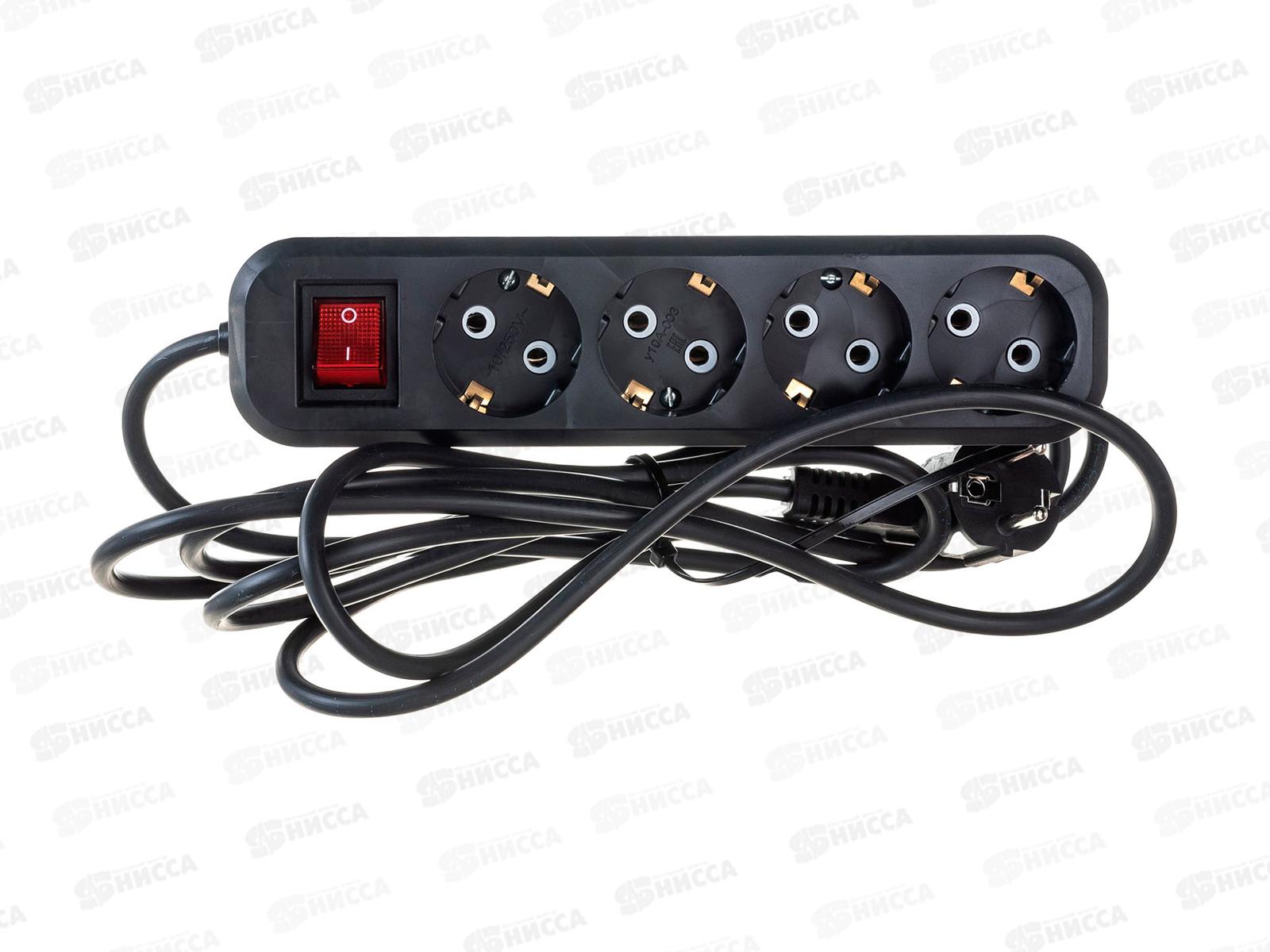 Удлинитель Атлант 3500Вт (с заземлением) 4 гнезда, ПВС 3м с выключателем, MA209 (80022)