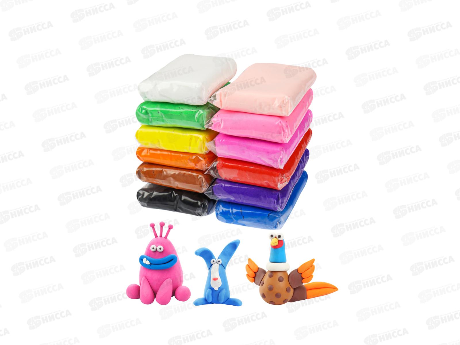 Масса для лепки. Легкий пластилин, 12цветов, 3 стека, НД-1645  *160