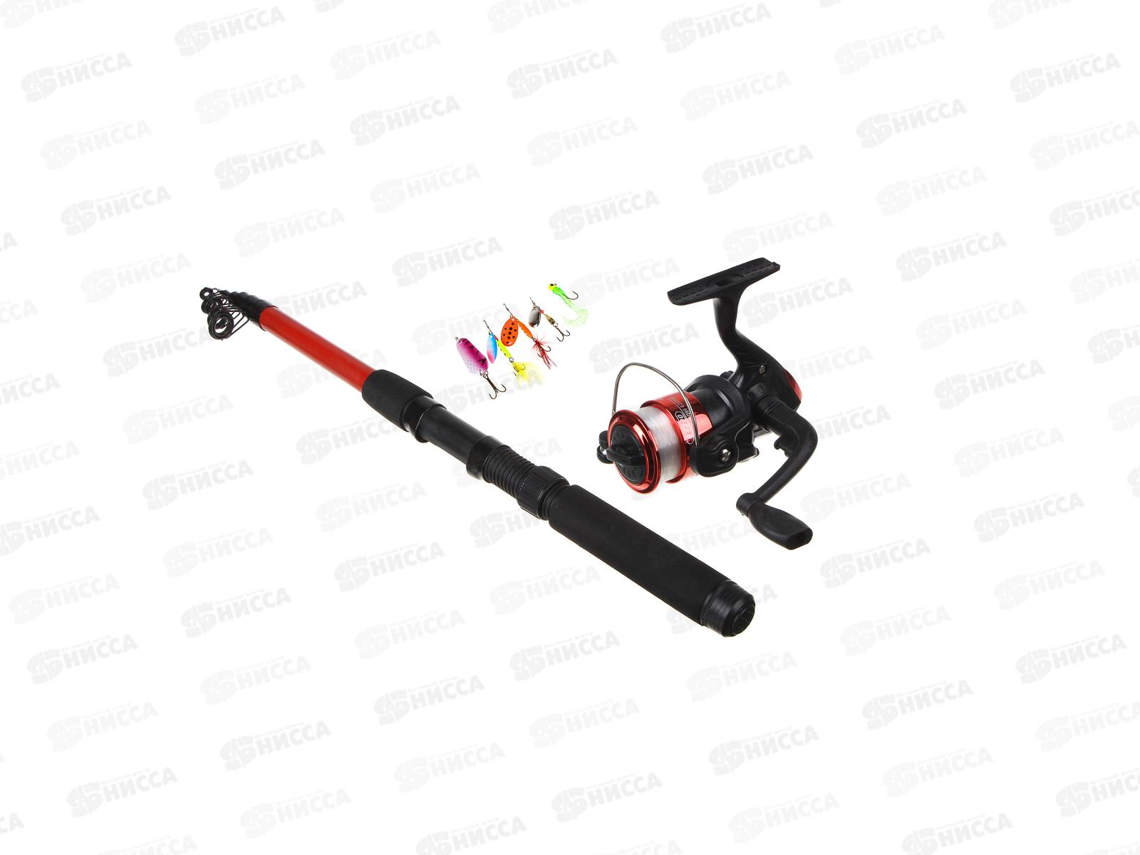 Спининг AZOR 2,1м катушка, леска. 5 приманок 144-084 г