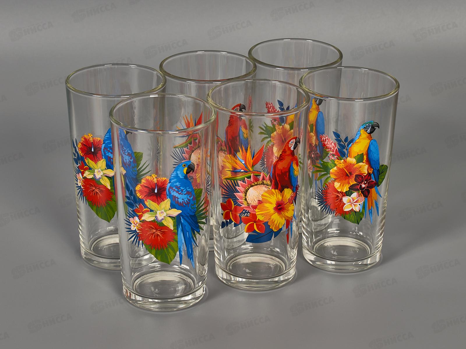 Набор стаканов &quotОда&quot (Тропические птицы) 6штук 230мл *6 1256