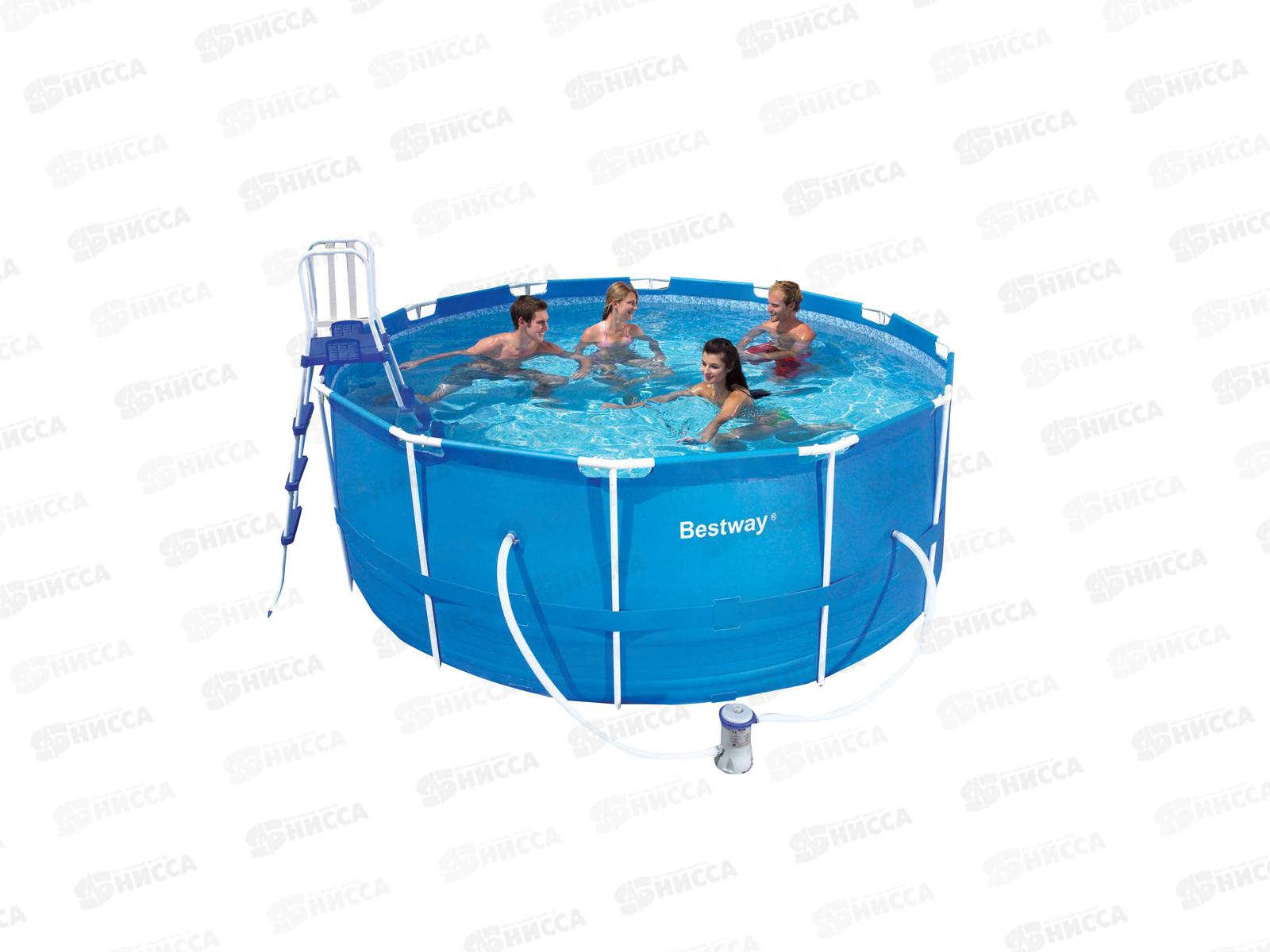 Бассейн 56420 (366*122см) каркасный фильтр, тент, лестница Bestway