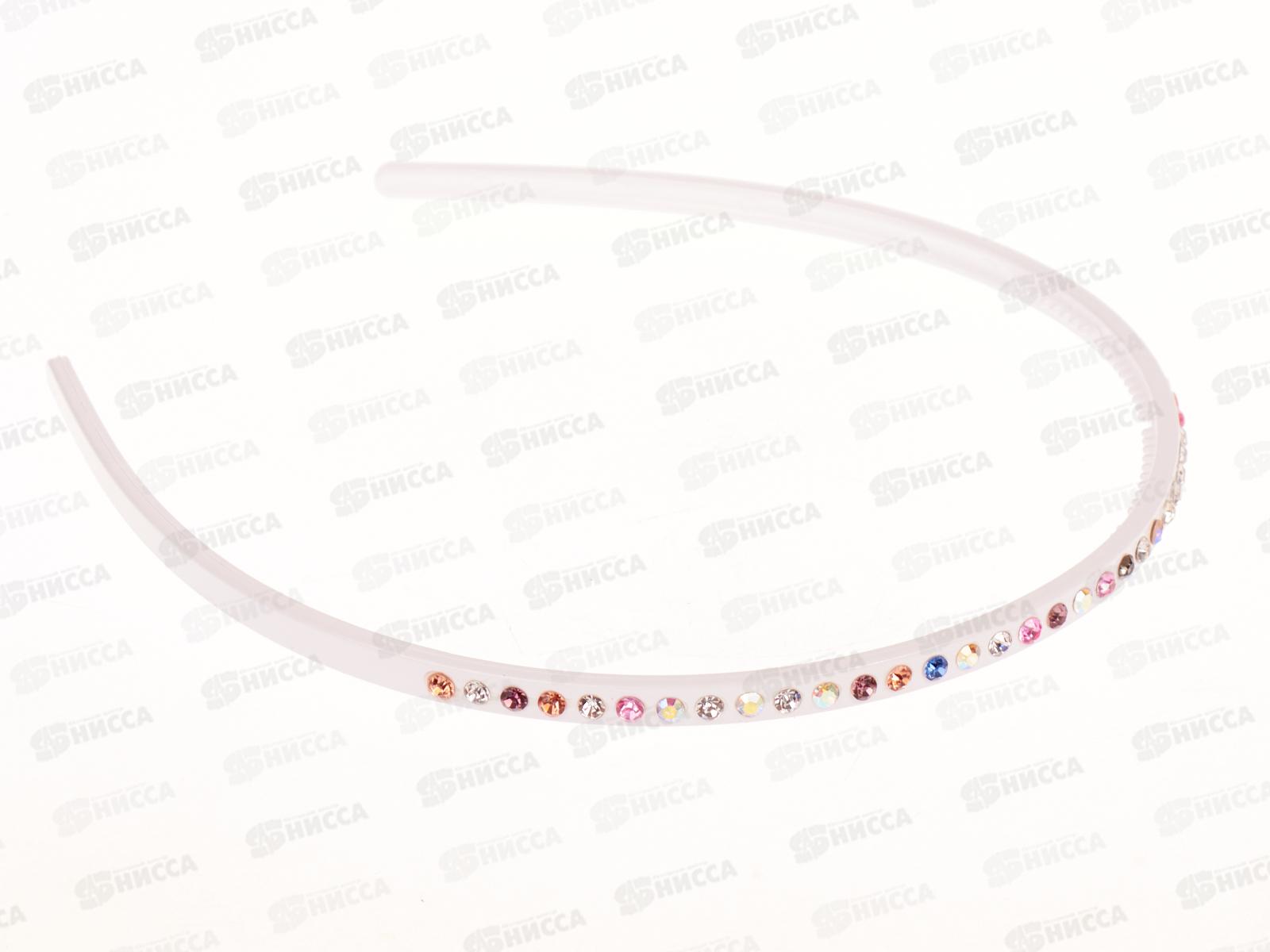Ободок пластиковый с цветные стразы 1ряд №373
