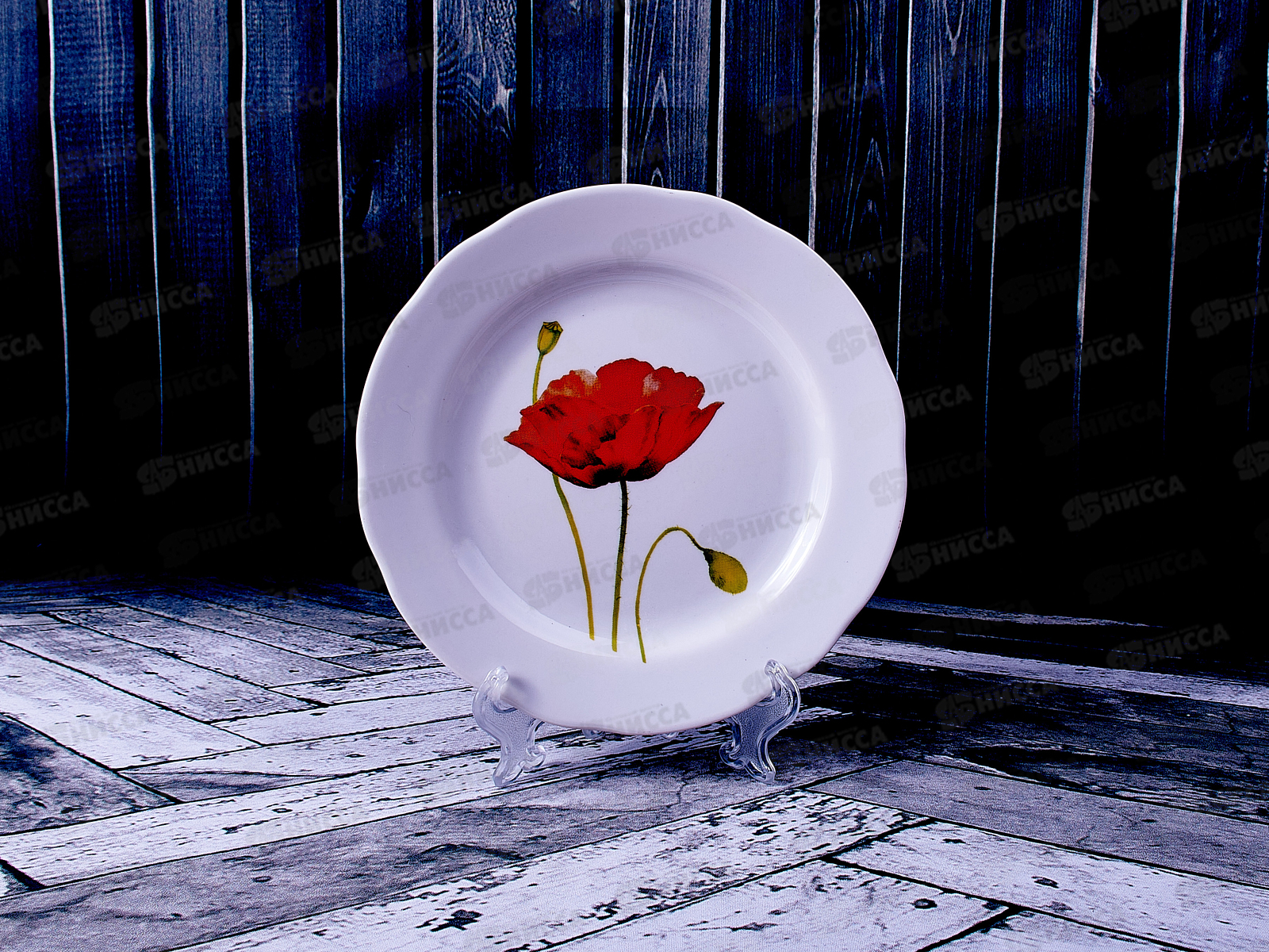 Тарелка мелкая 175мм Гладкий край Алый мак 089602 *30