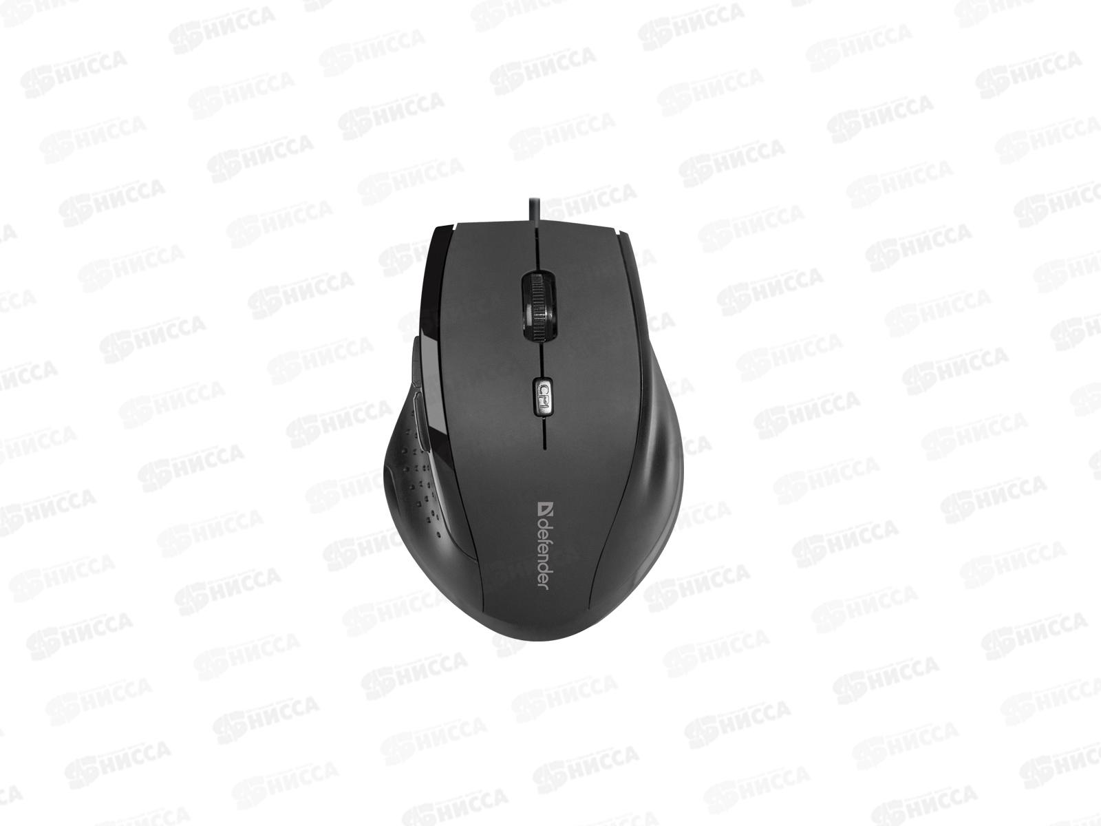 Мышь Defender проводная Accura ММ-362 черный,6 кн,800-1600dpi