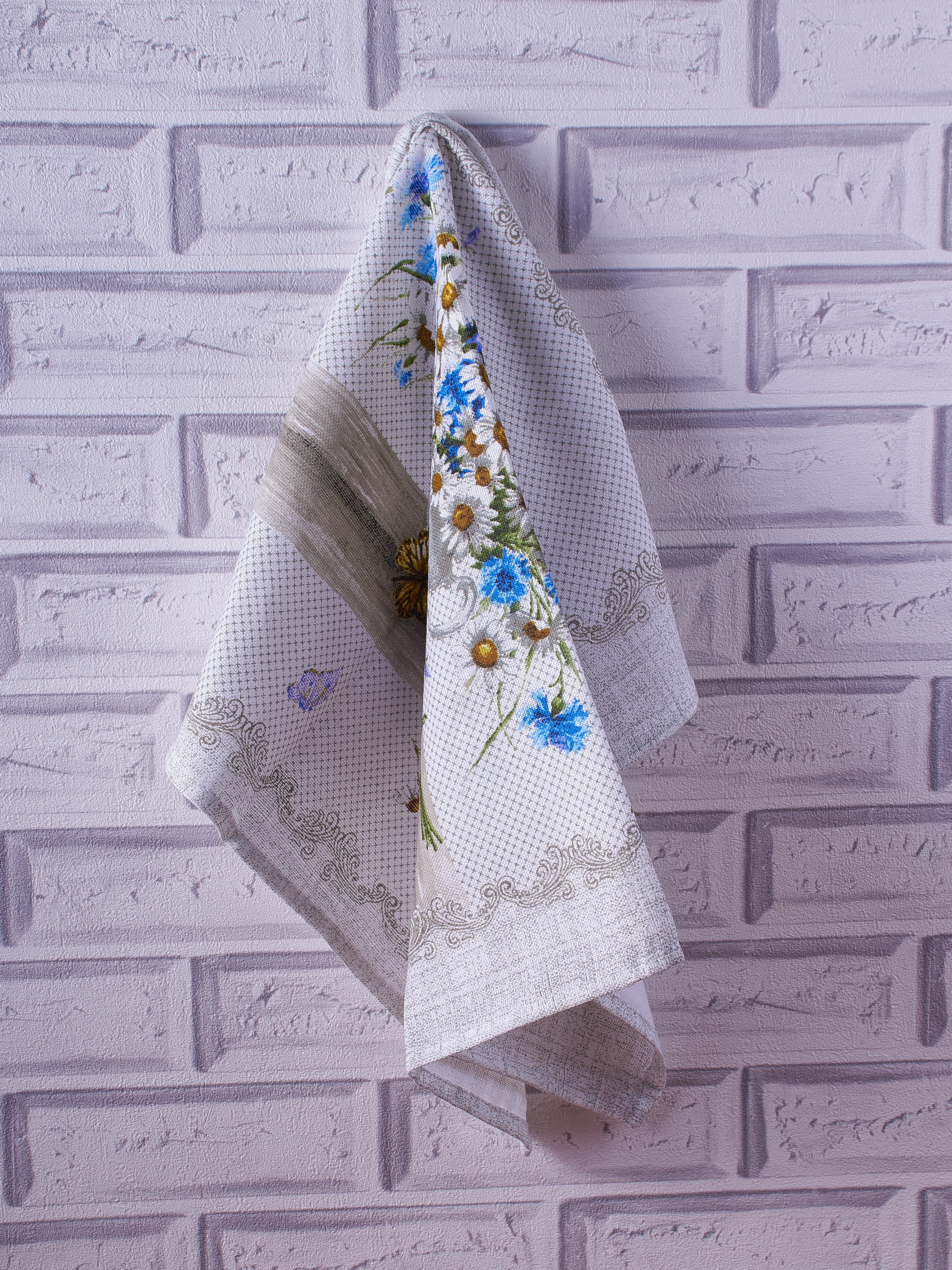 Полотенце из рогожки 60*45 Полевые цветы