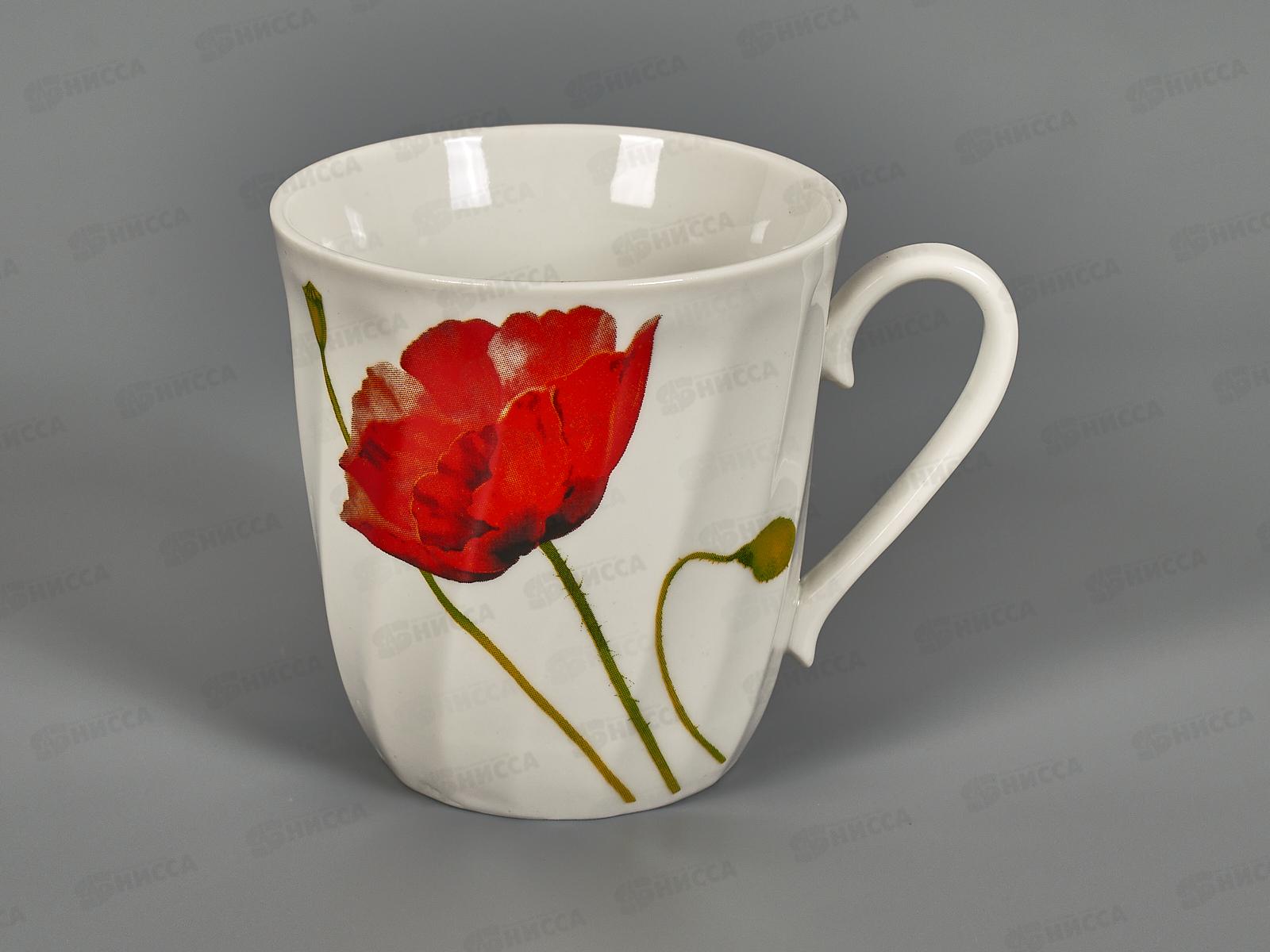 Кружка 350см3 Витая Алый мак *24  089852