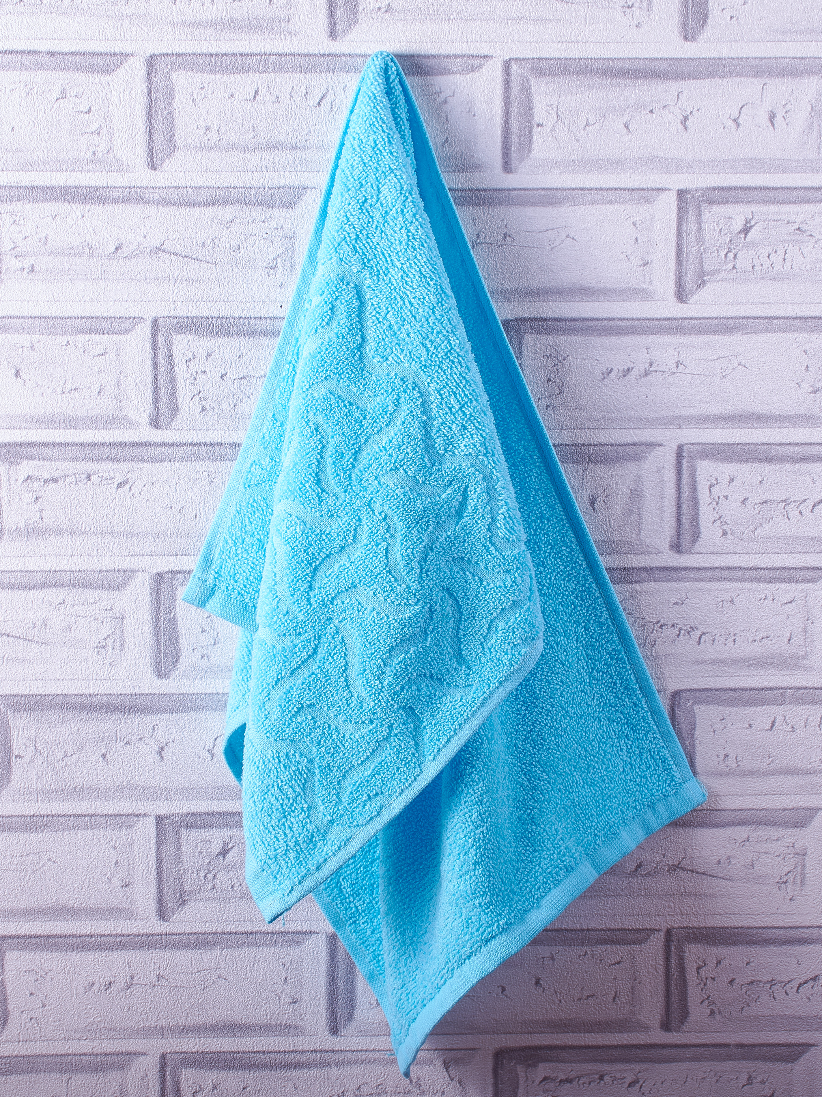 Полотенце махровое 30*70 ПД-2701-04352 х/б (14-4615 бирюзовый-голубой)