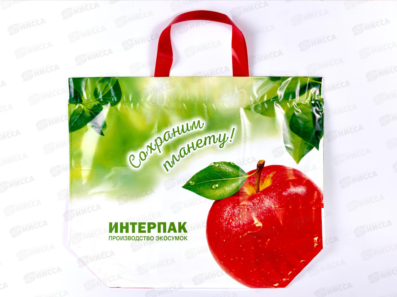 Пакет  сумка Эко Полиэтилен Низкого Давления  50*40 Яблоко *10/100