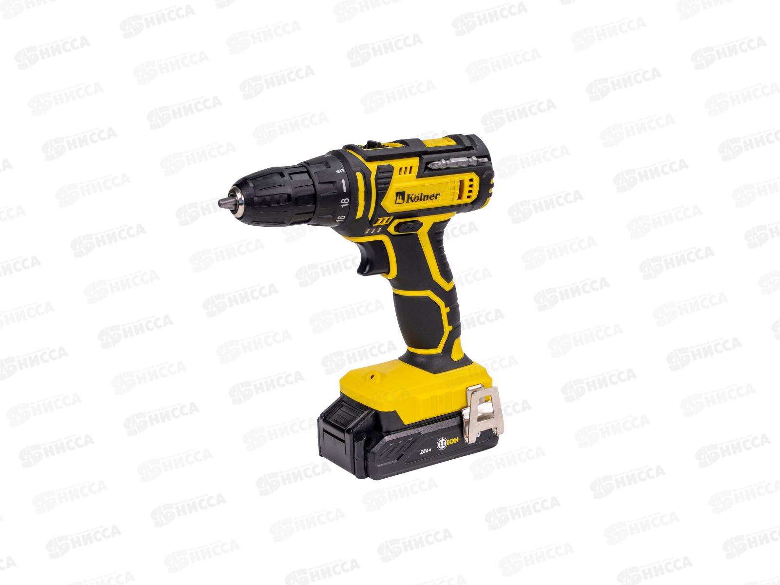Дрель-шуруповерт аккумуляторный 16В, 0-400/0-1450 об/мин, Li-Ion 2Ач, дополнительный аккумулятор в комплекте, Kolner KCD 16-2L *10