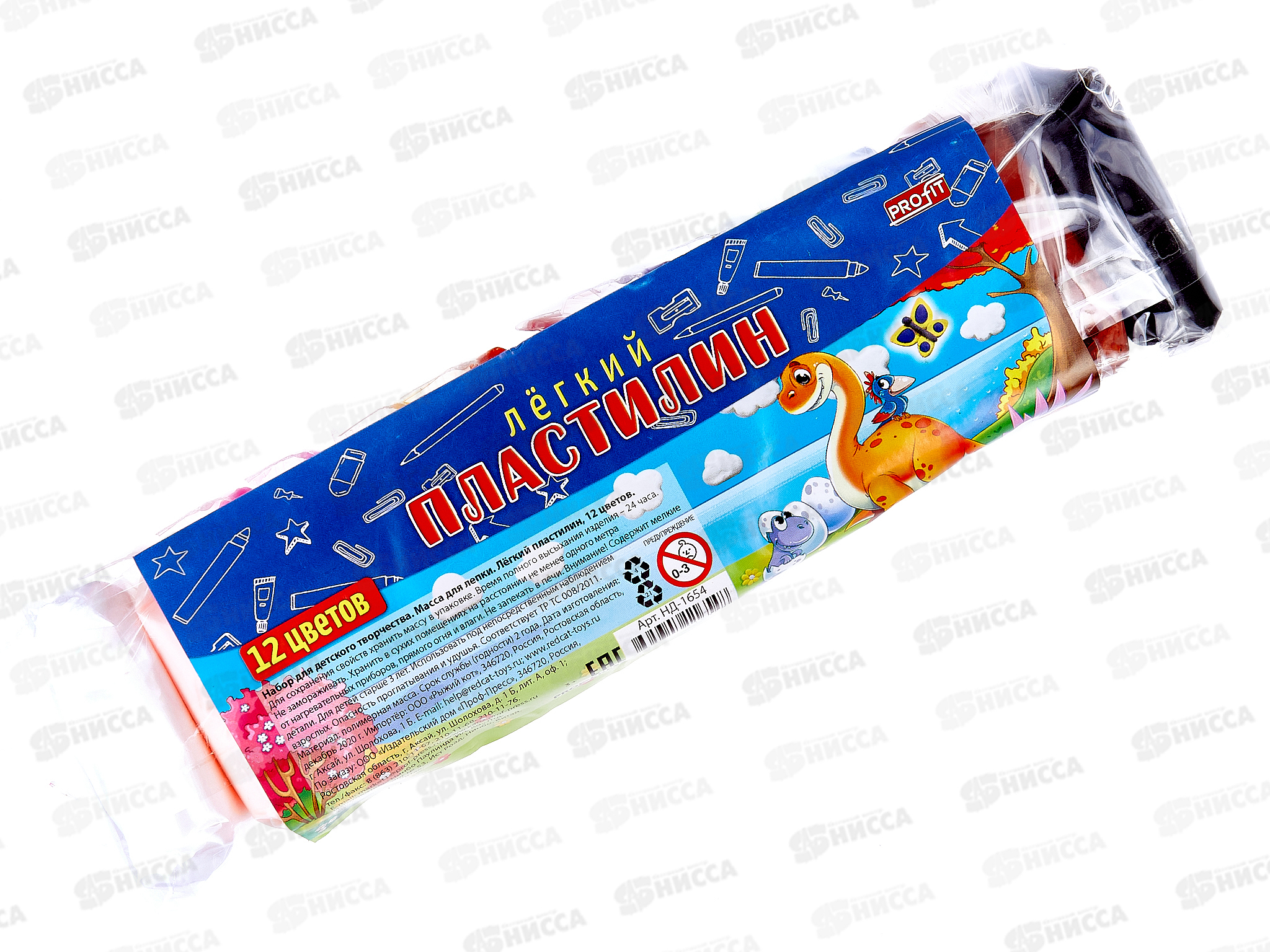 Масса для лепки. Легкий пластилин, 12цв, НД-1654  *160
