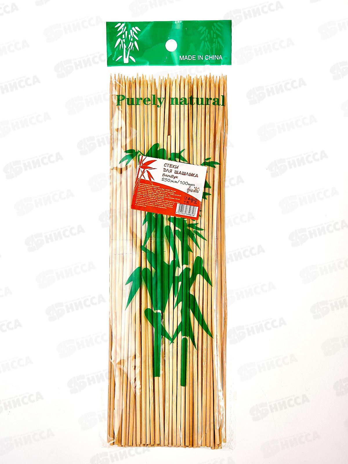 Шампур бамбук 25см*3мм 100шт в асс-те