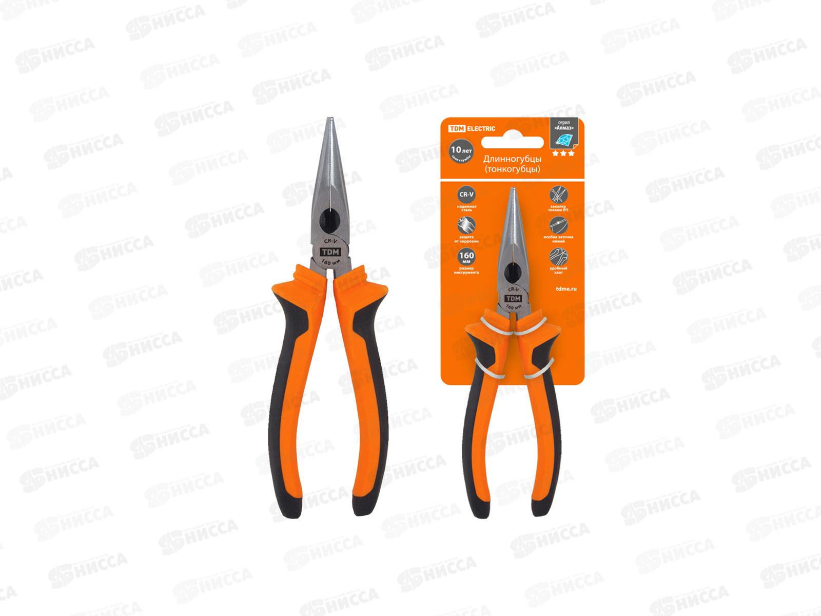 Длинногубцы (тонкогубцы) 160мм TDM Гранит, 0201