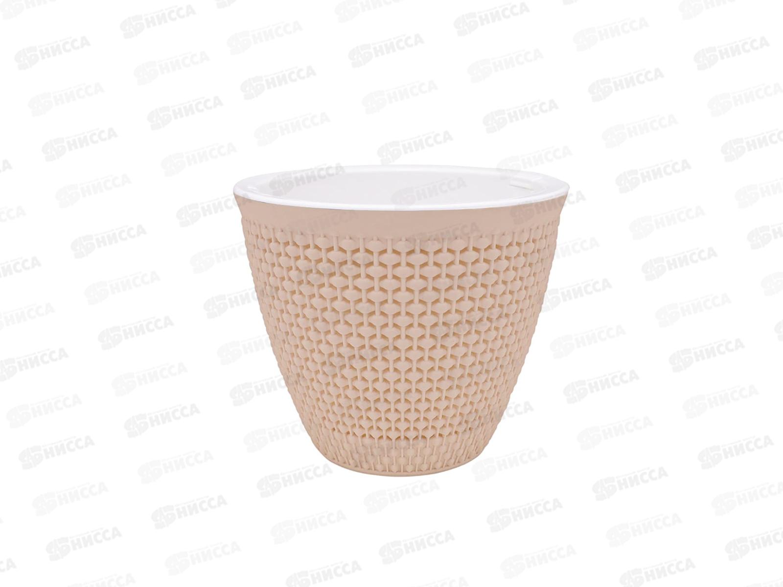 Кашпо &quotРотанг&quot 2,25л Пудровый КШ-7946  *16