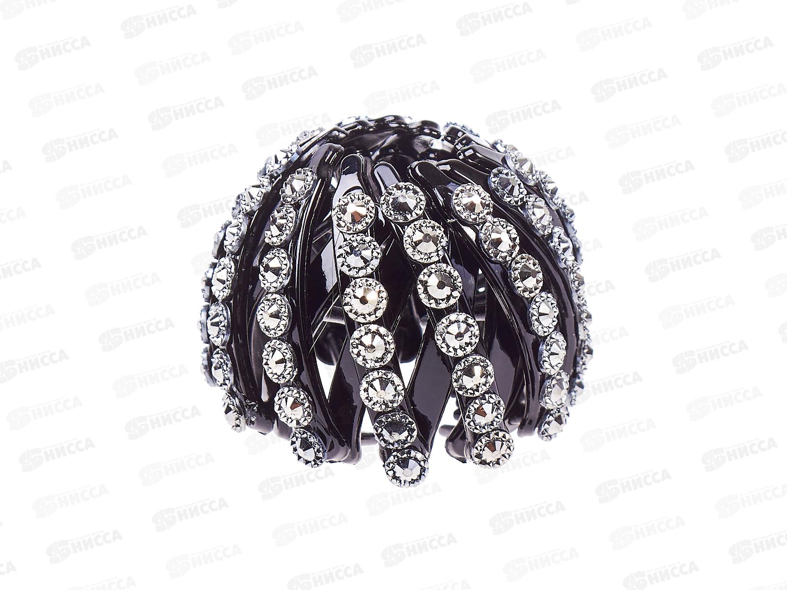 Сетка-краб пластик для волос со стразами 5см. №17