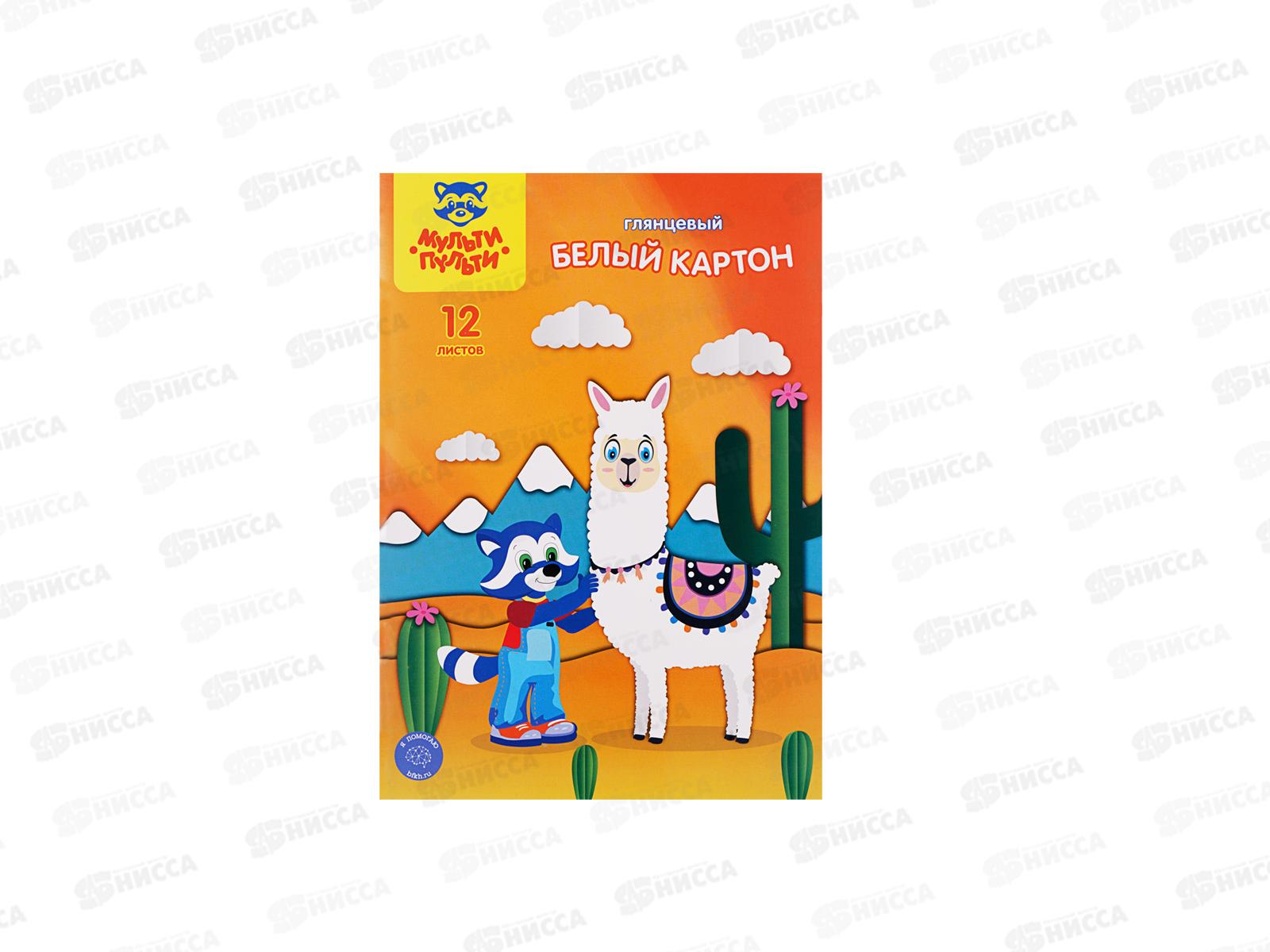 Картон Белый А4 Мульти-Пульти 12л мел. Приключение Енота,31562*20
