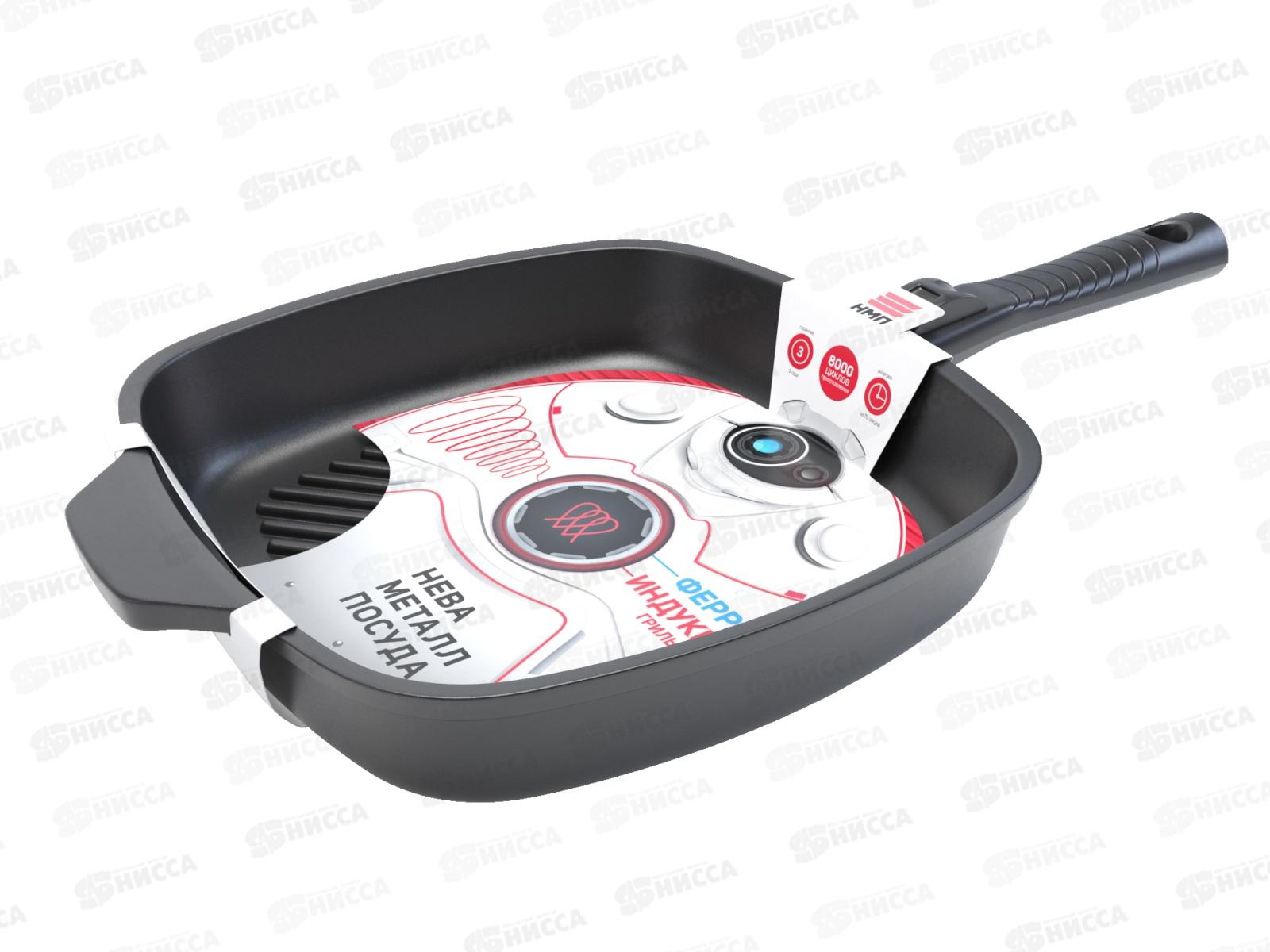 Сковорода-гриль Ферра индукция квадратная 28см с/р полимер-керам 59428G