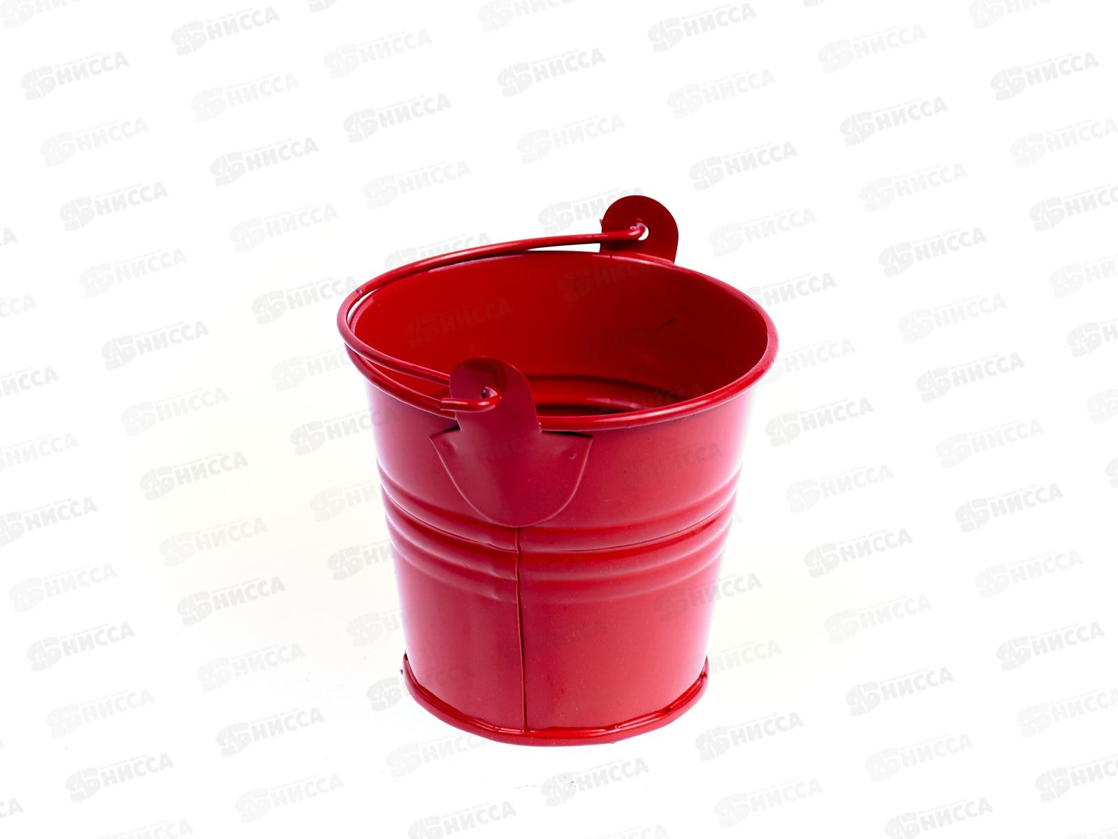 Ведерко на фаркоп 7,5*7см красное металлическое (045931)  Ж