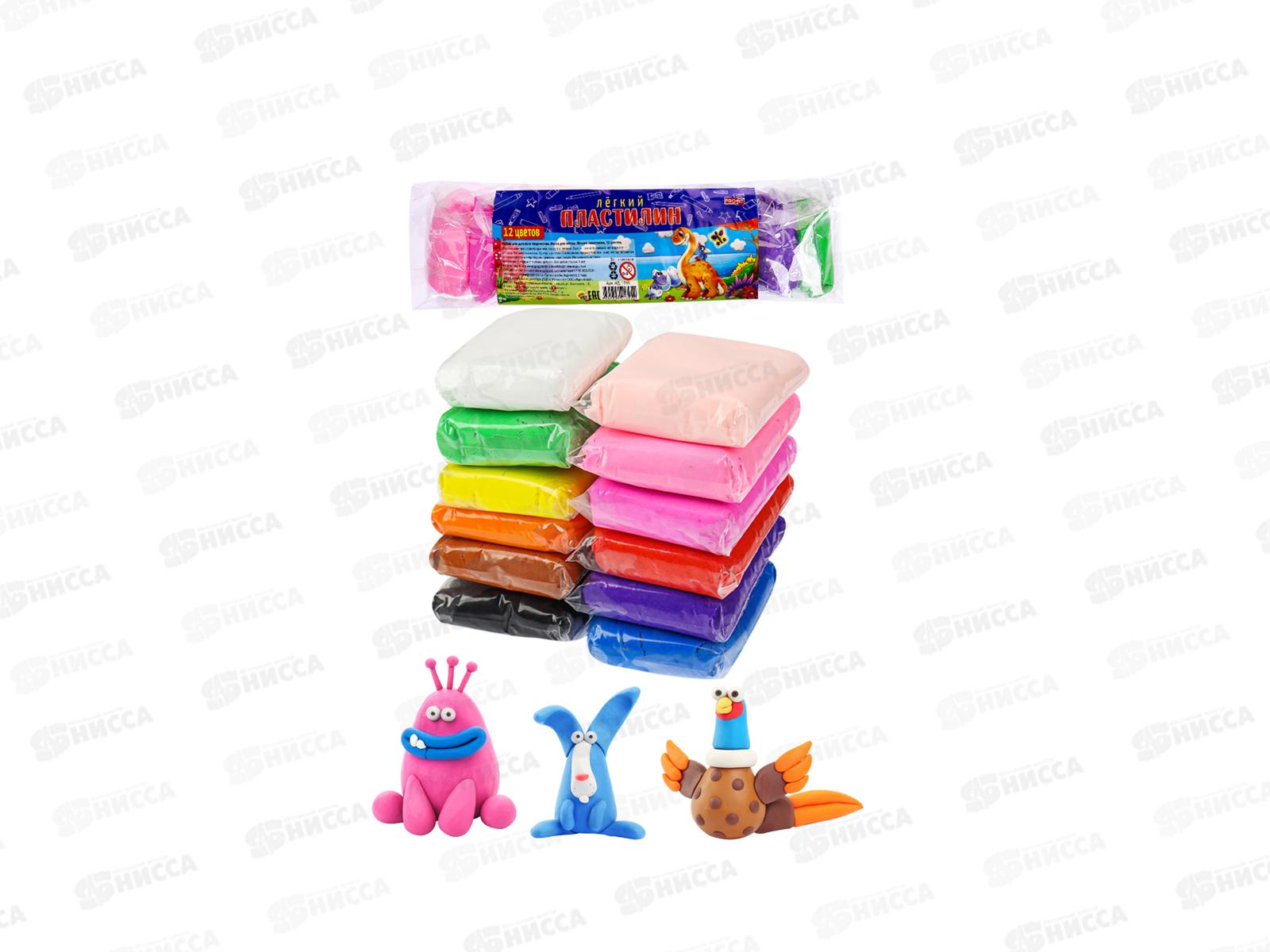 Масса для лепки. Легкий пластилин, 12 цветов, НД-1795  *160