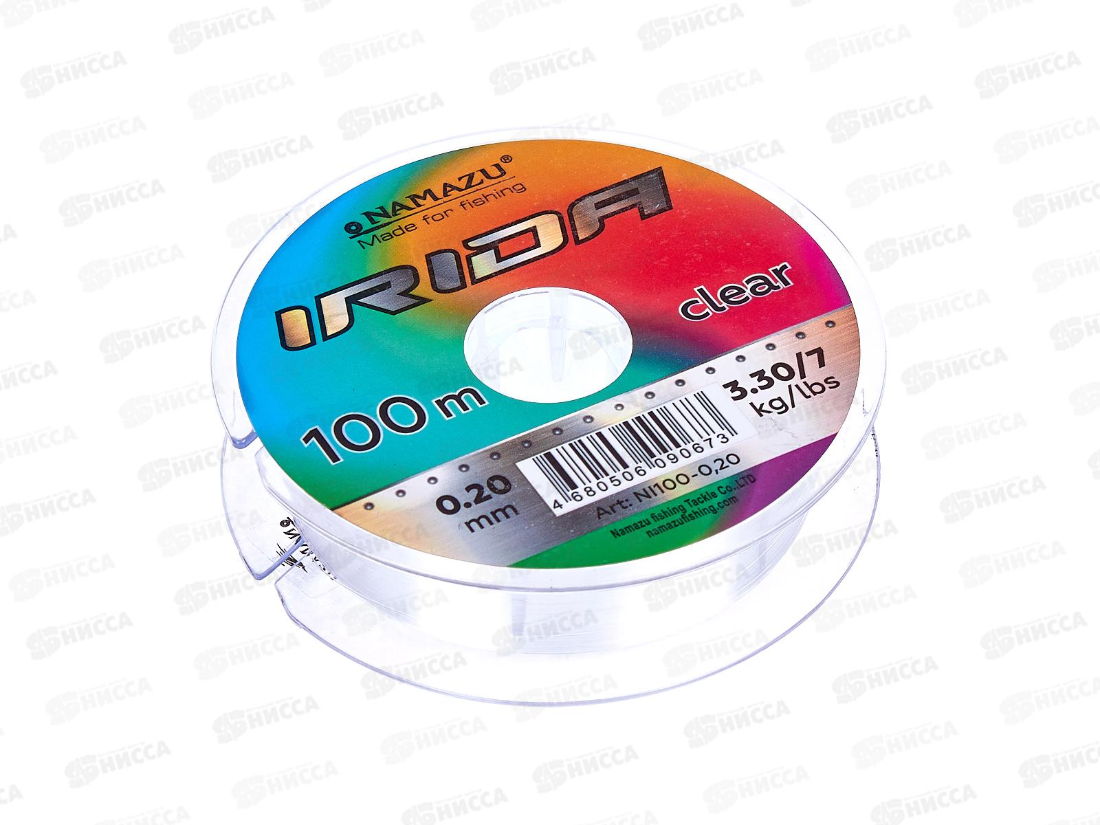 Леска Namazu &quotIrida&quot, L-100м, d-0,20мм, test-3,30кг, прозрачная