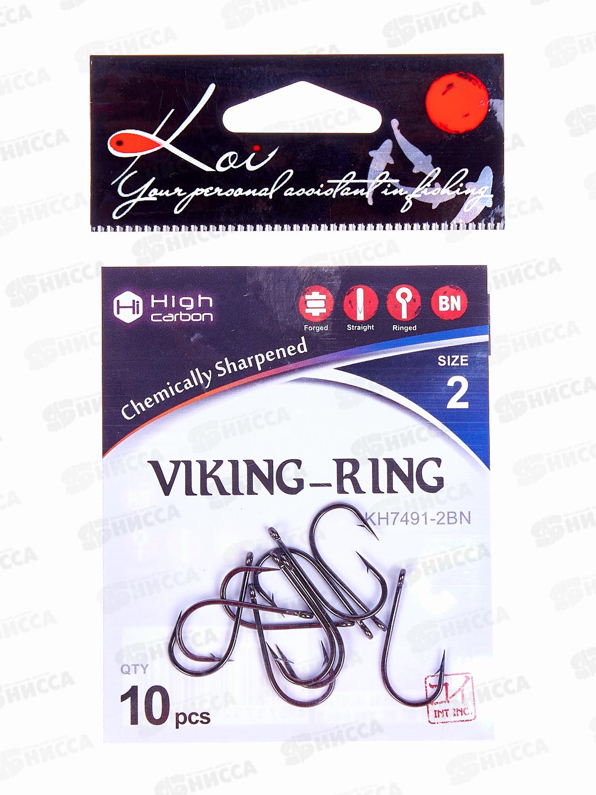 Крючок KOI &quotVIKING-RING&quot р.2 (INT), цвет BN, КН7491-2BN (10шт)