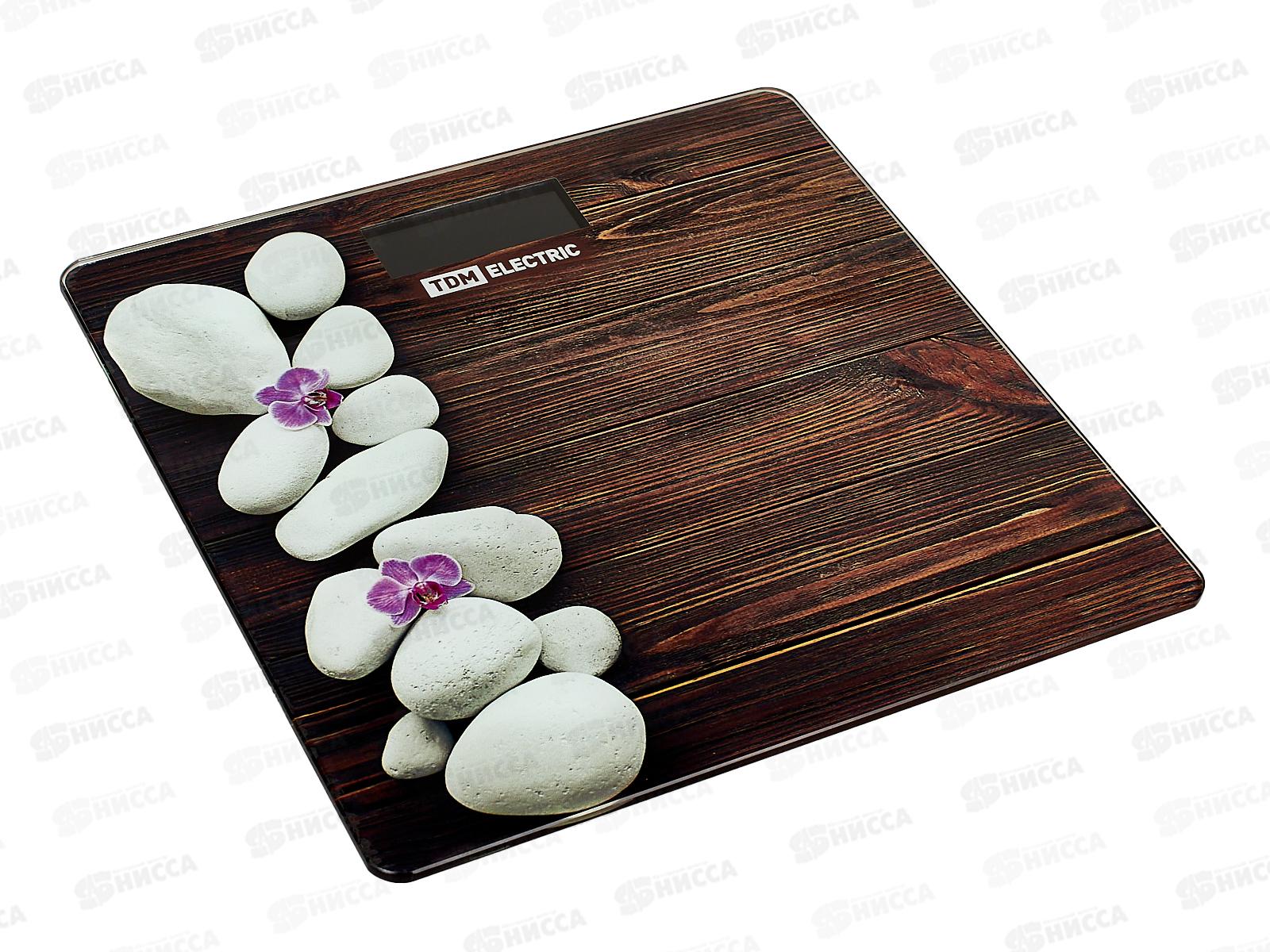 Весы напольные TDM &quotСпа&quot, стекло, деление 0,01кг, макс. 180кг, 0004