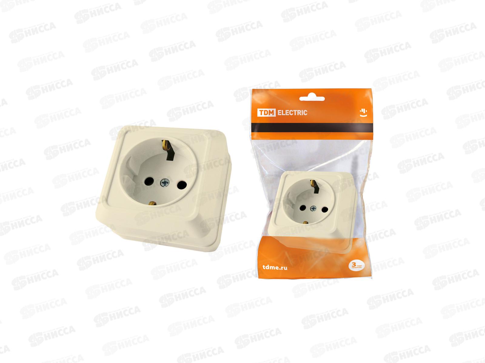 Розетка TDM открытой установки, IP20 16А сл.кость, &quotЛадога&quot, 0016