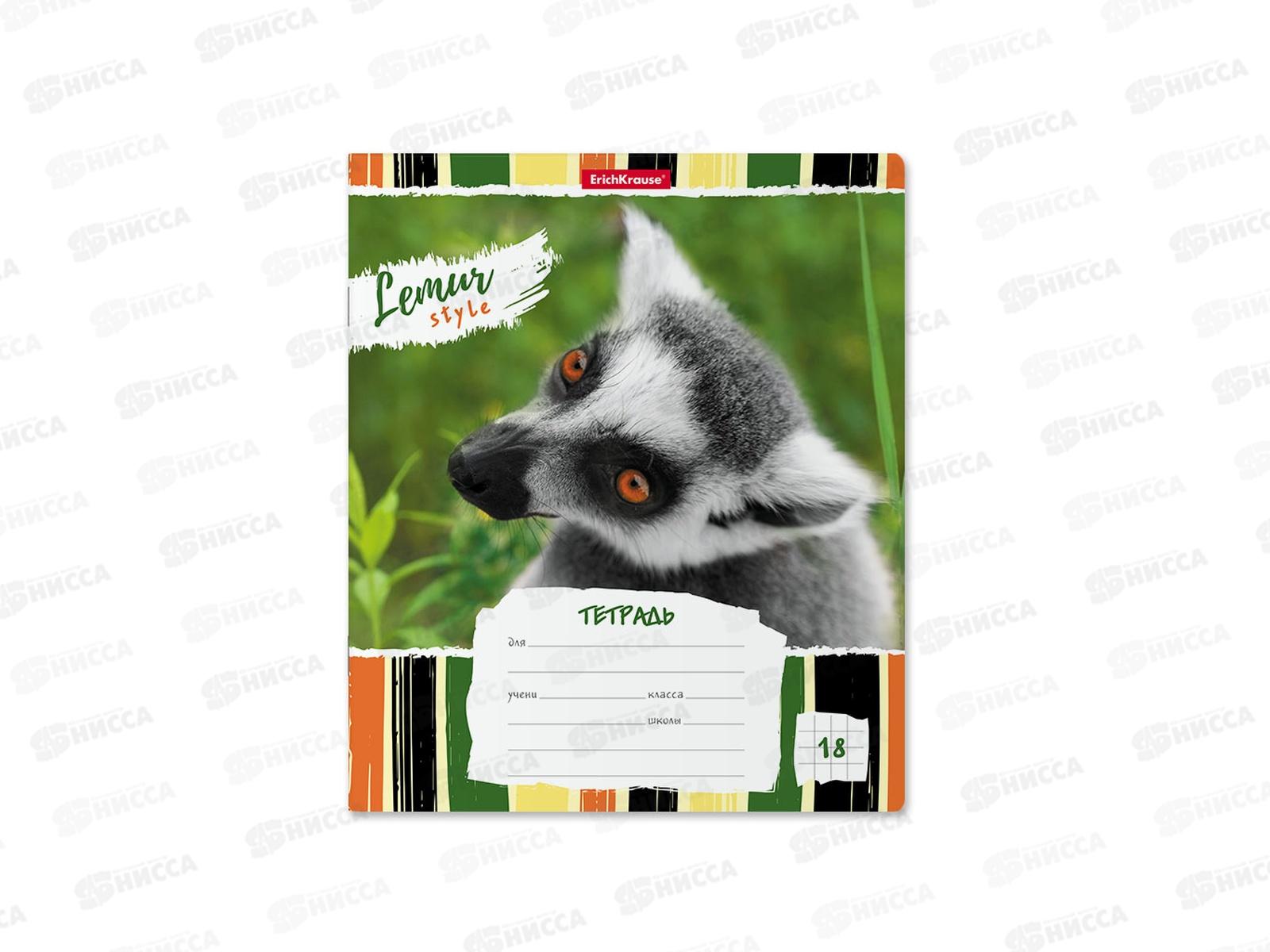 Тетрадь 18 листов клетка  ПОЛИ Lemur Style 49189 *10/200