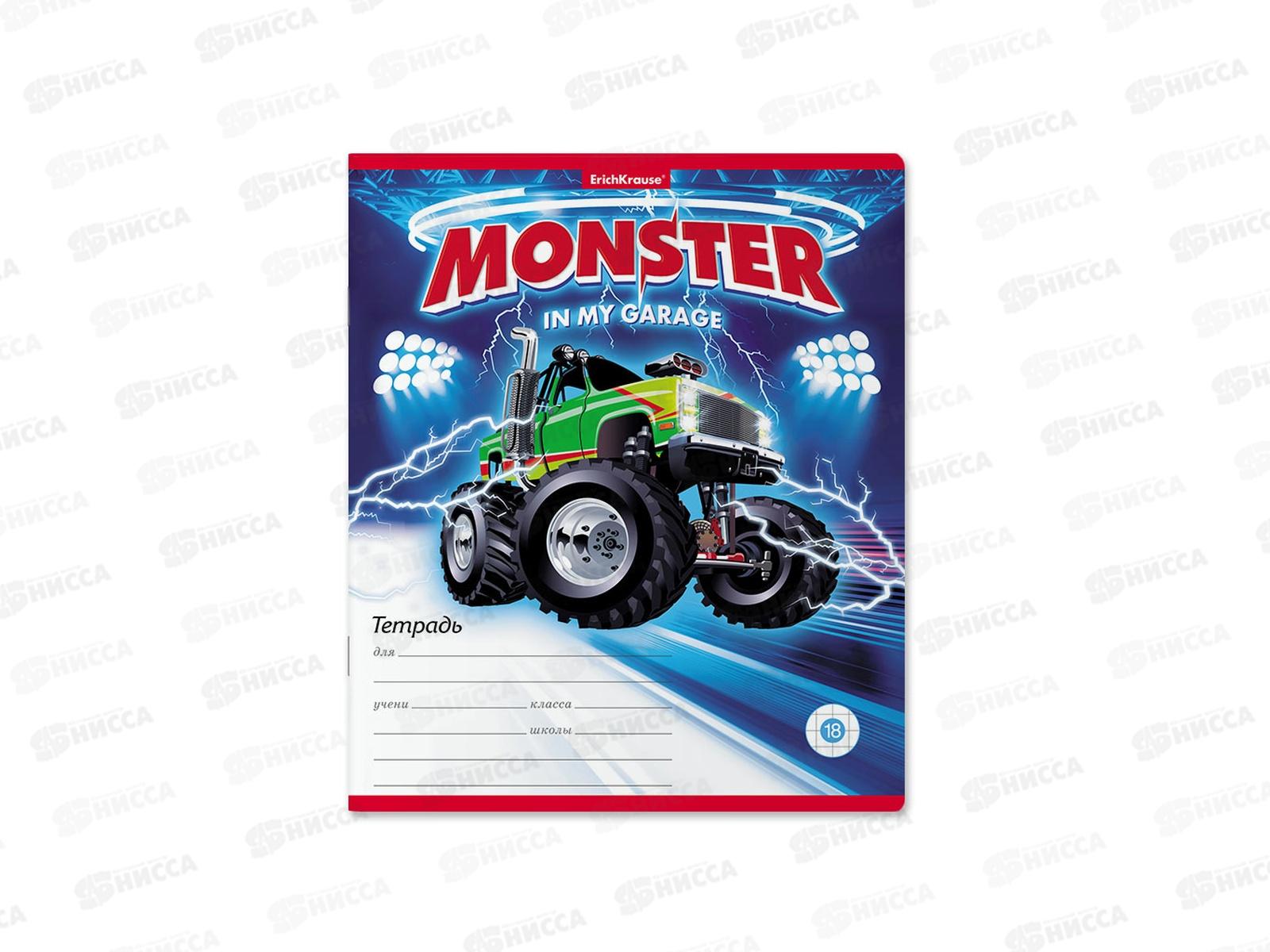 Тетрадь 18 листов клетка ПОЛИ Monster Car 49203 *10/200